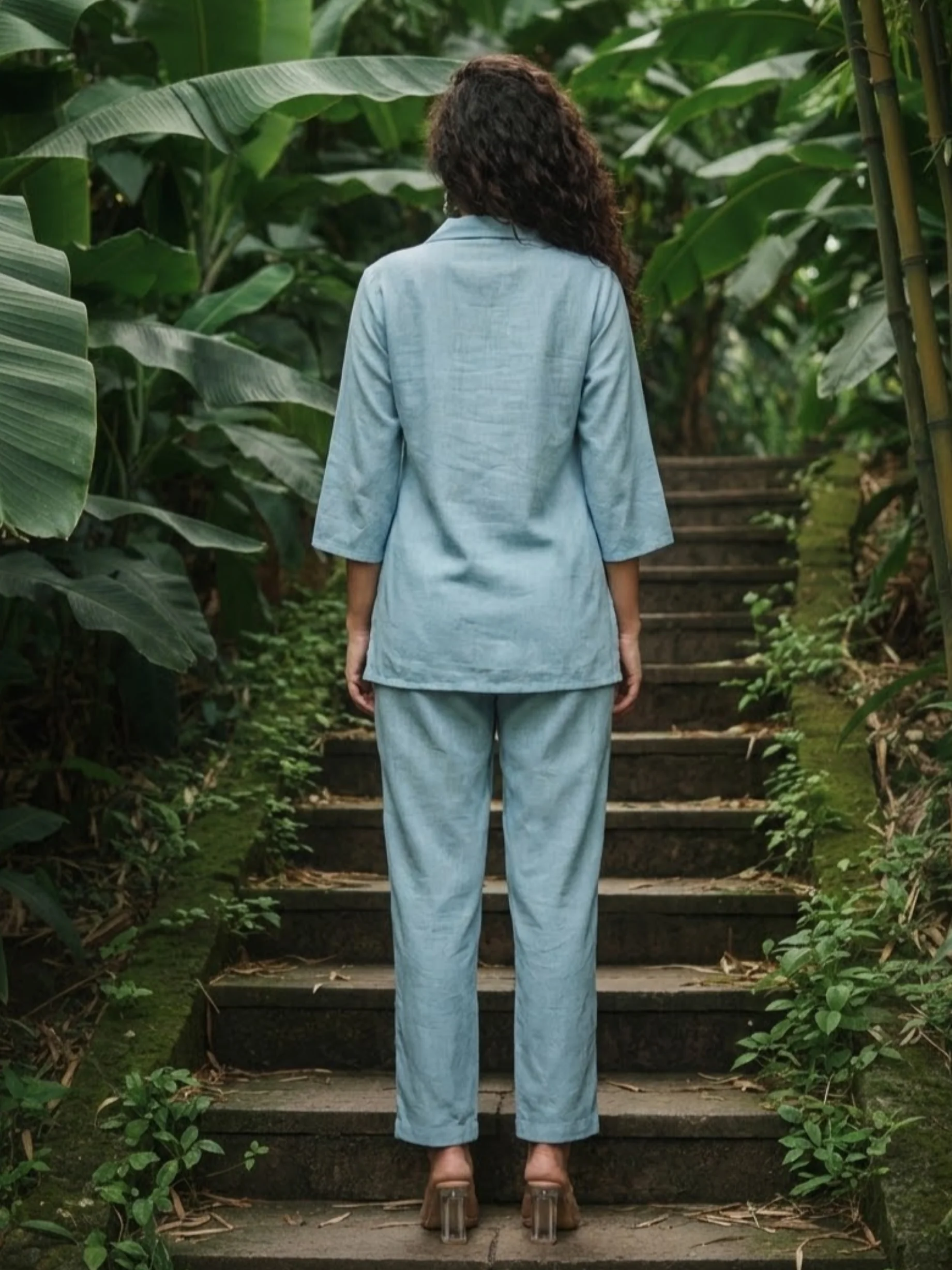 Ivanka SoftBlue Embroidery Co-ord Set - Image 3