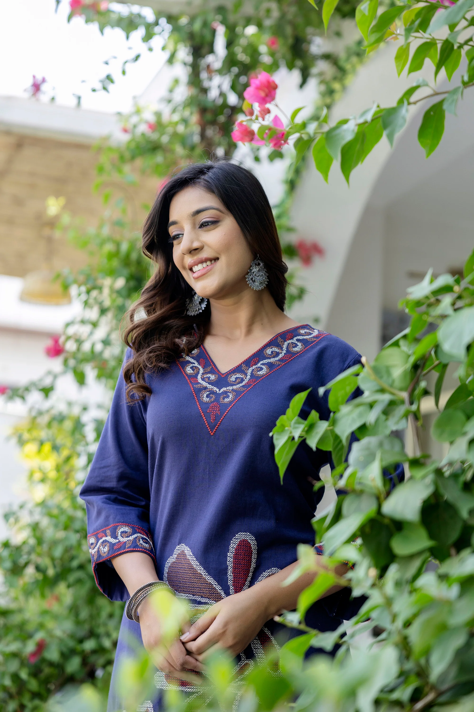 Samiha Indi embroidery cotton kurta pant set - Image 5
