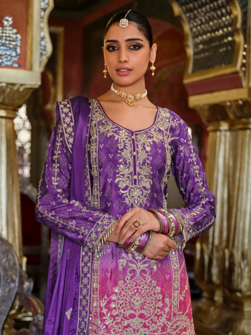 Ragini orchid full work suit set - Image 2