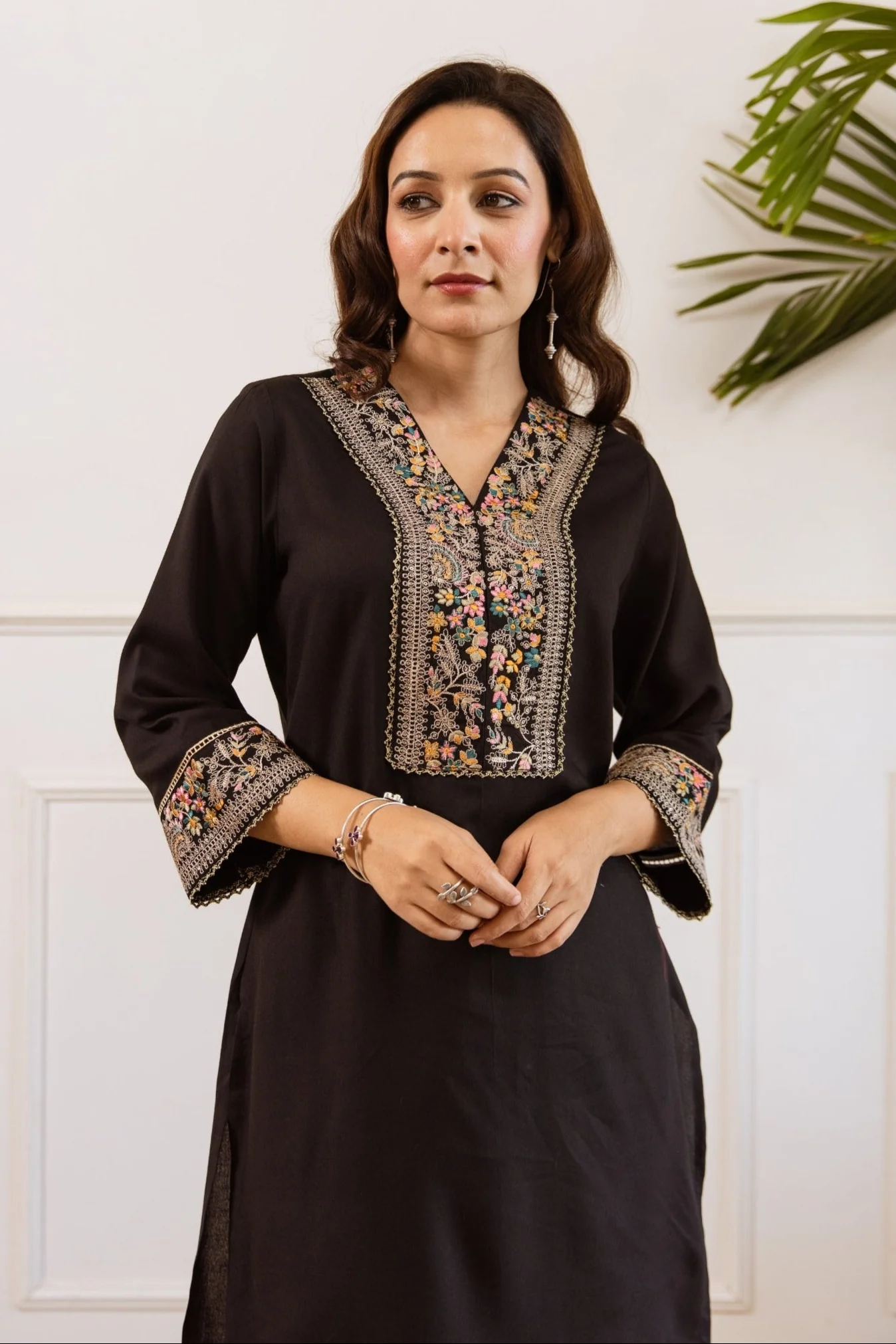 Kabool Ebony embroidery cotton co-ord set - Image 2