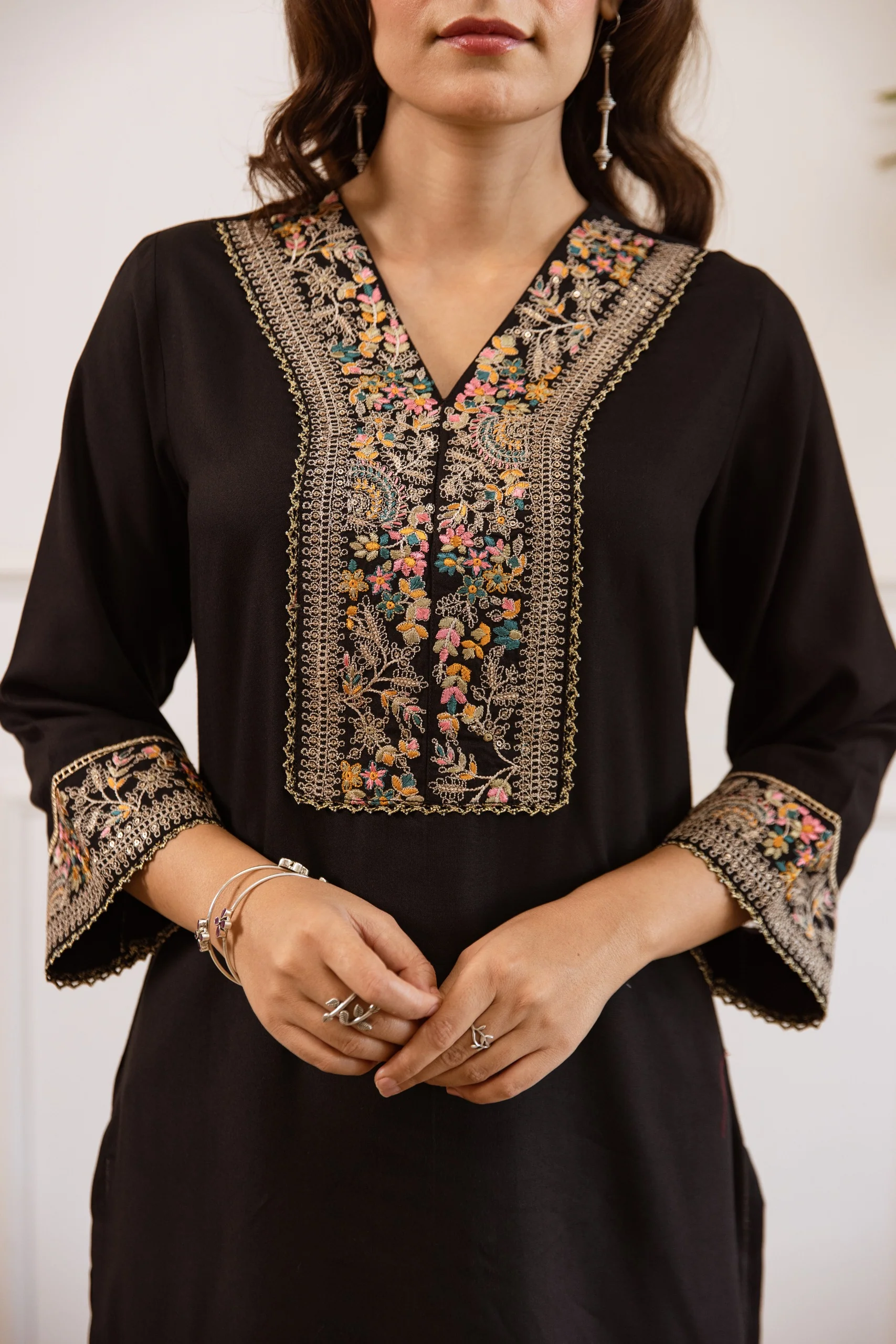 Kabool Ebony embroidery cotton co-ord set - Image 4