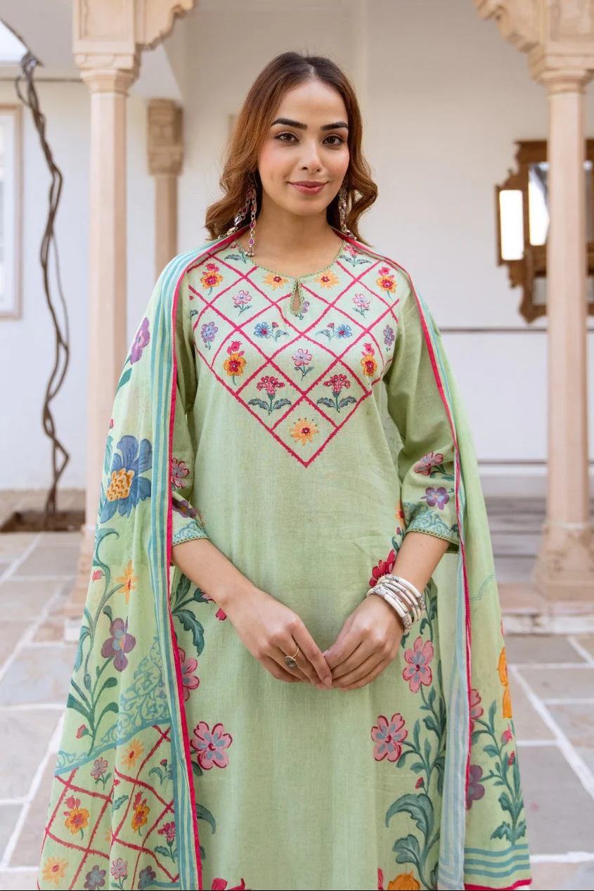 Kamli moss printed suit set - Image 2