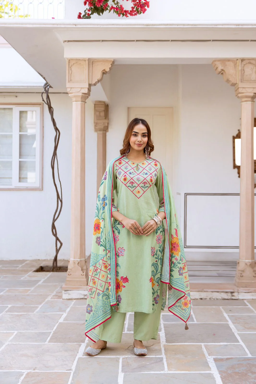 Kamli moss printed suit set - Image 4