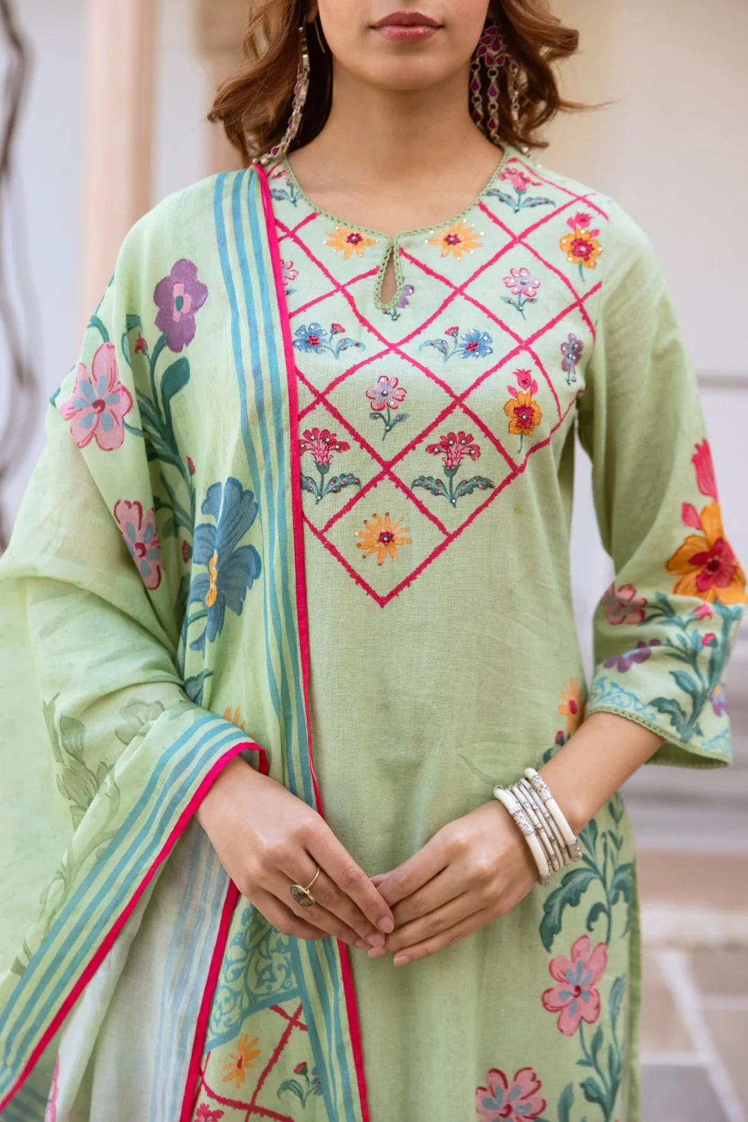 Kamli moss printed suit set - Image 7