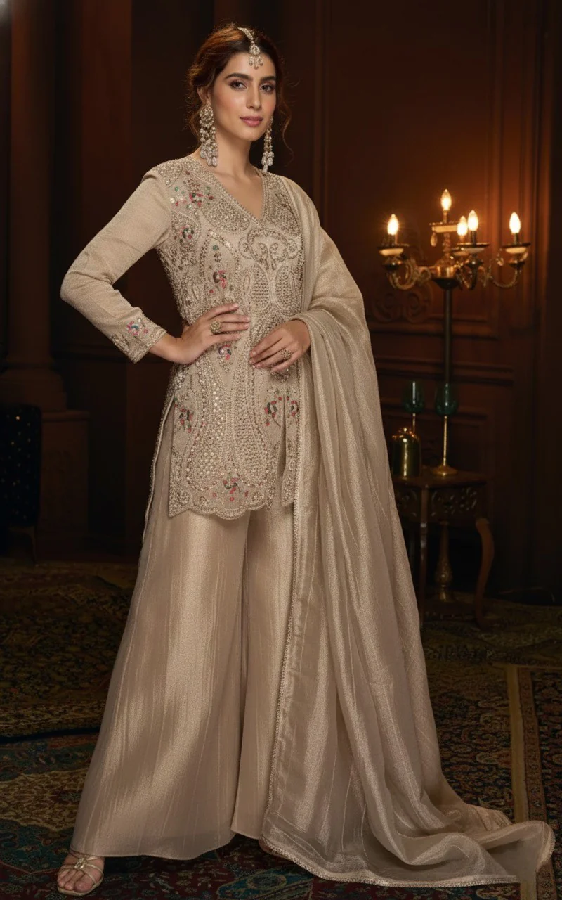 Haniya caramel full work suit set - Image 3