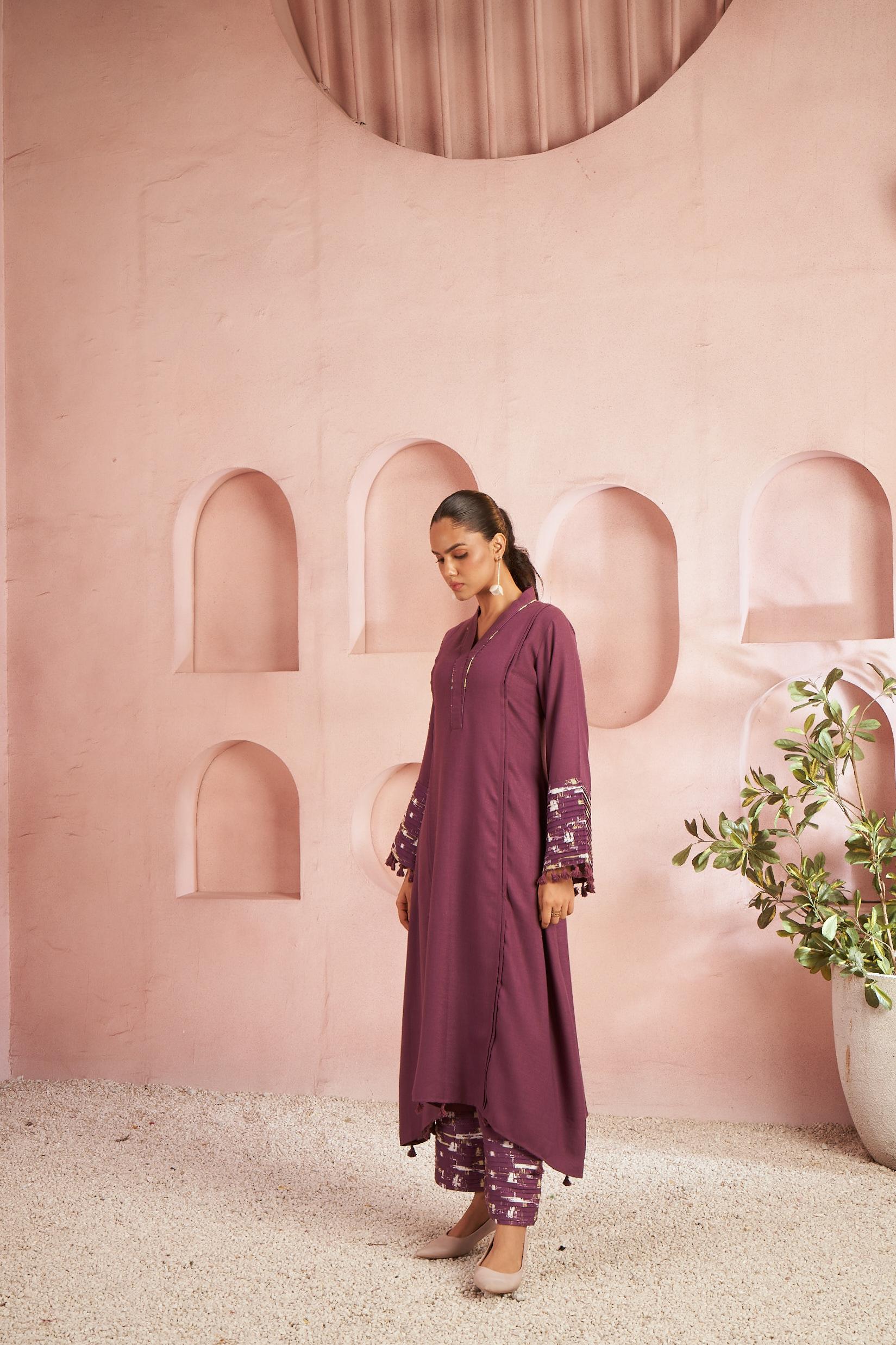 Orja jam embroidery kurta pant set - Image 3
