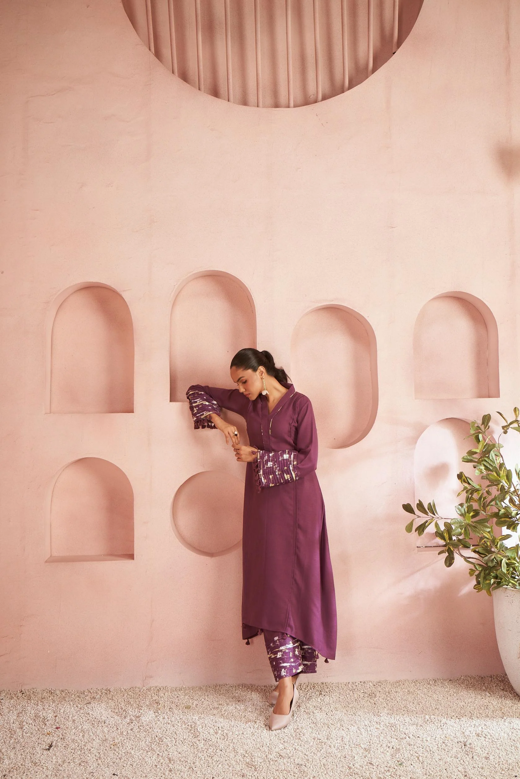 Orja jam embroidery kurta pant set - Image 4