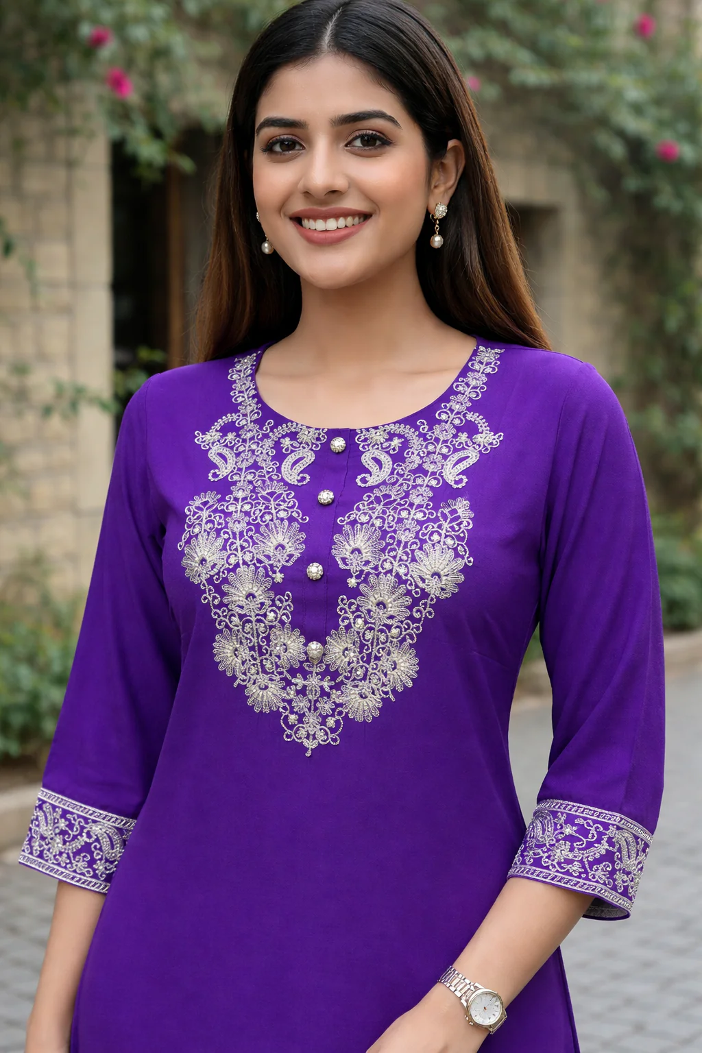 Nabha Grape Work Kurti - Image 2