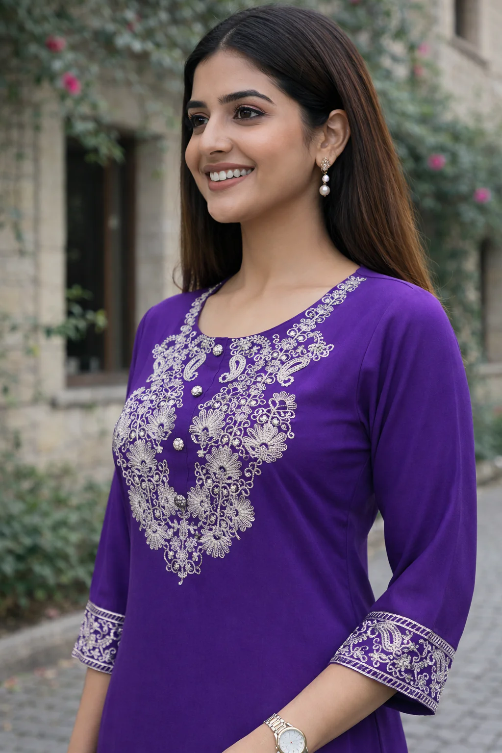 Nabha Grape Work Kurti - Image 3