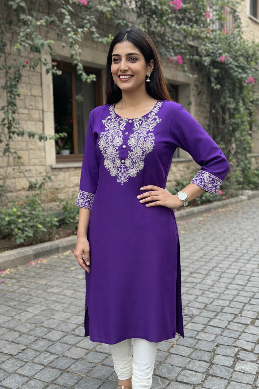 Nabha Grape Work Kurti - Image 4