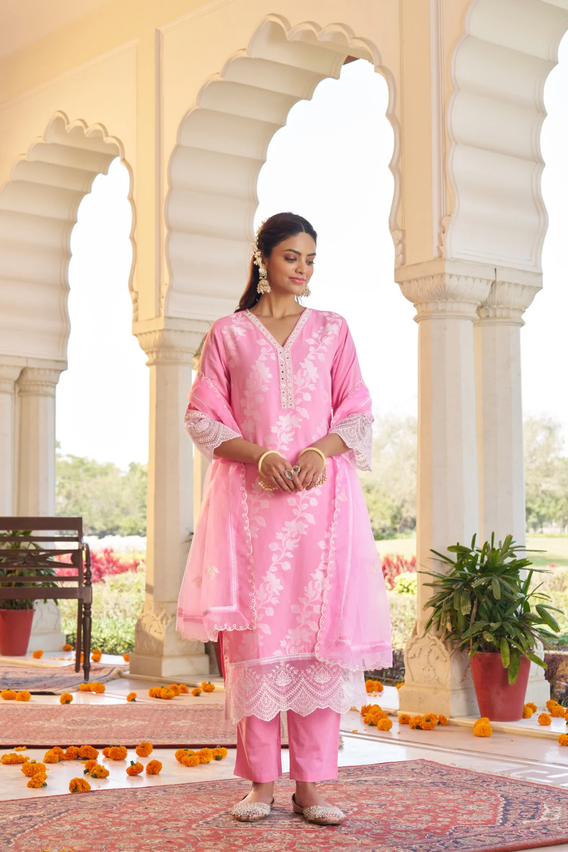 Grithav SoftPink Embroidered Lawn Suit Set - Image 4