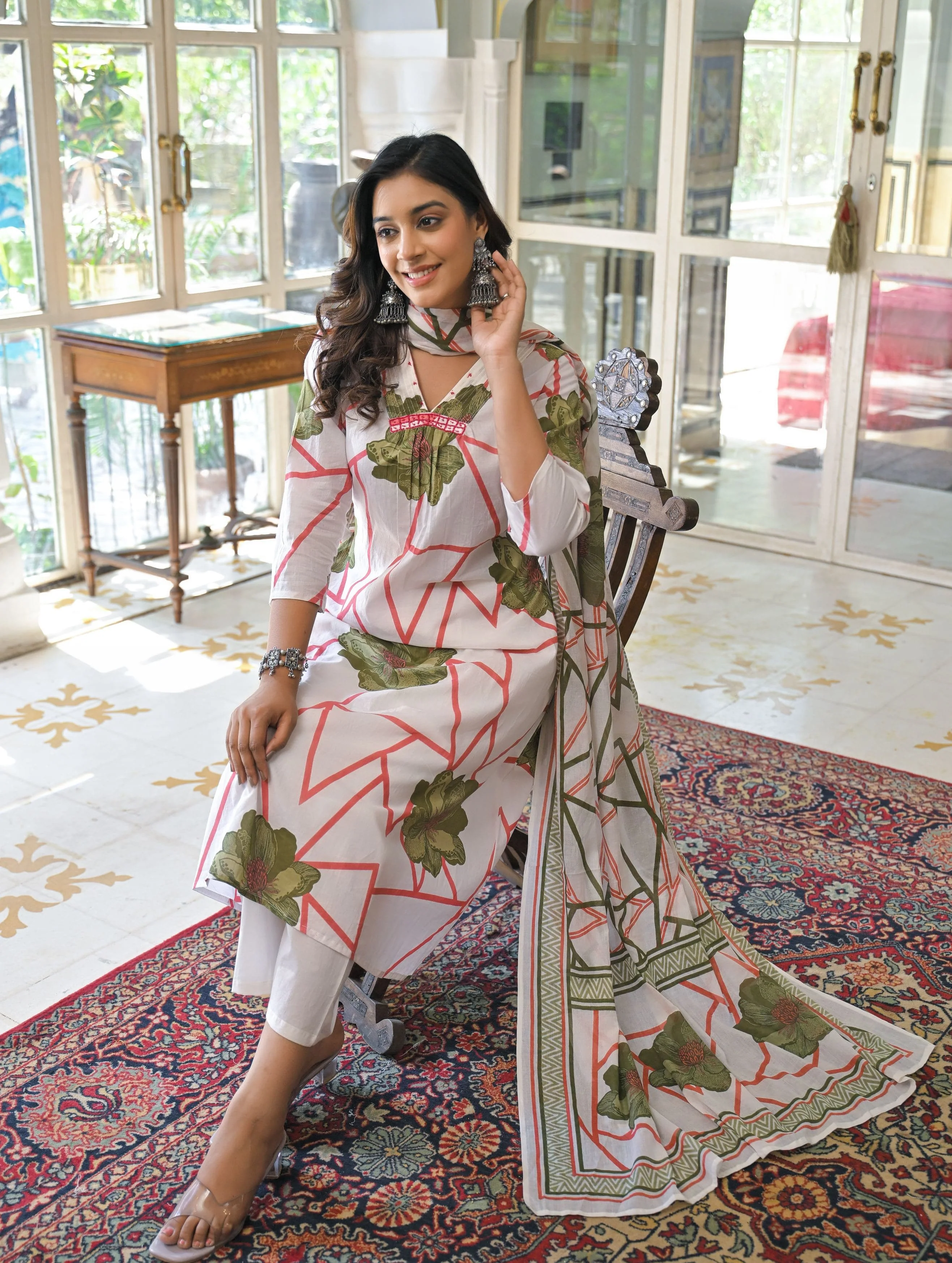 Yutika Fern Cotton Suit set - Image 3