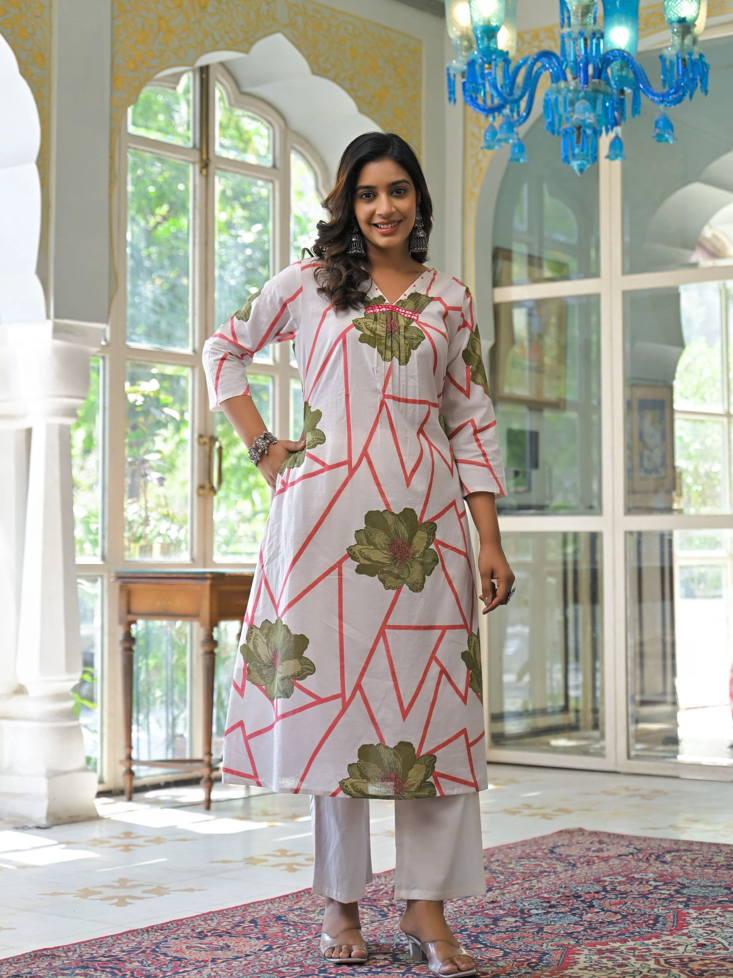 Yutika Fern Cotton Suit set - Image 4