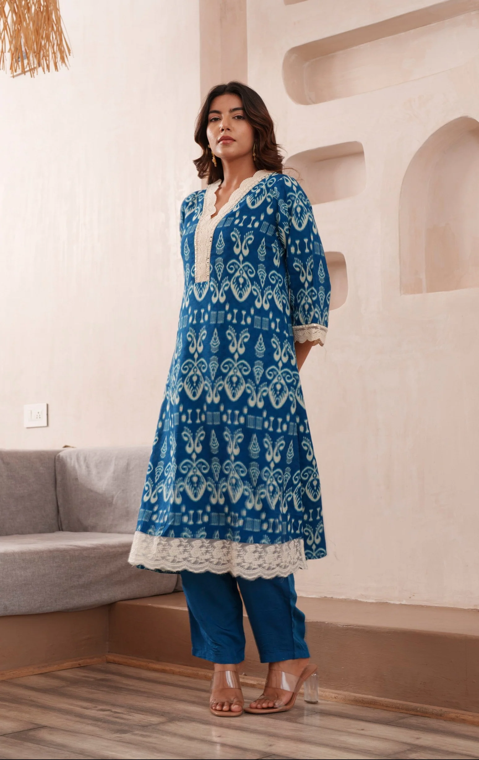 Tashvika Indigo Cotton Kurta Pant set - Image 12