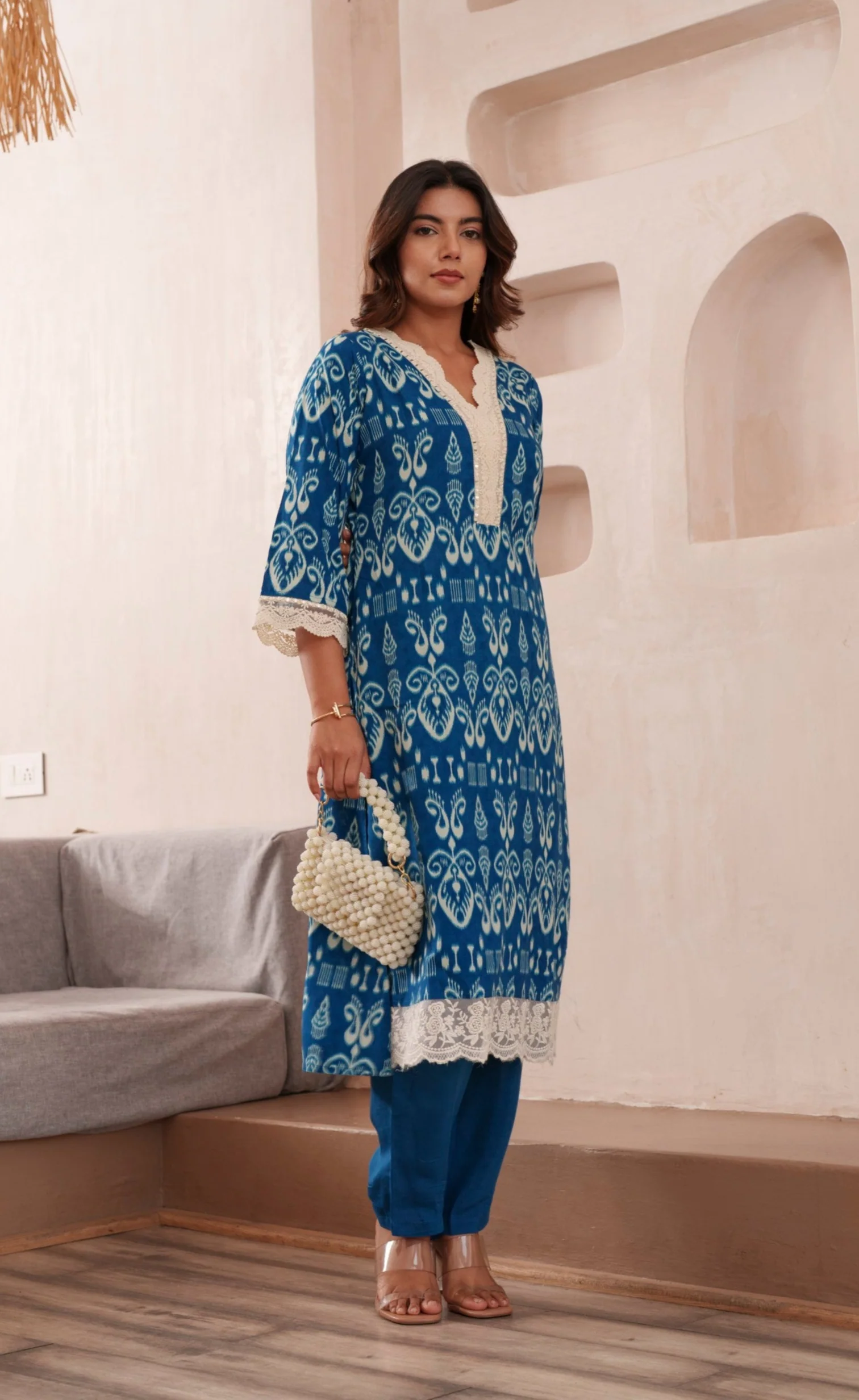 Tashvika Indigo Cotton Kurta Pant set - Image 13