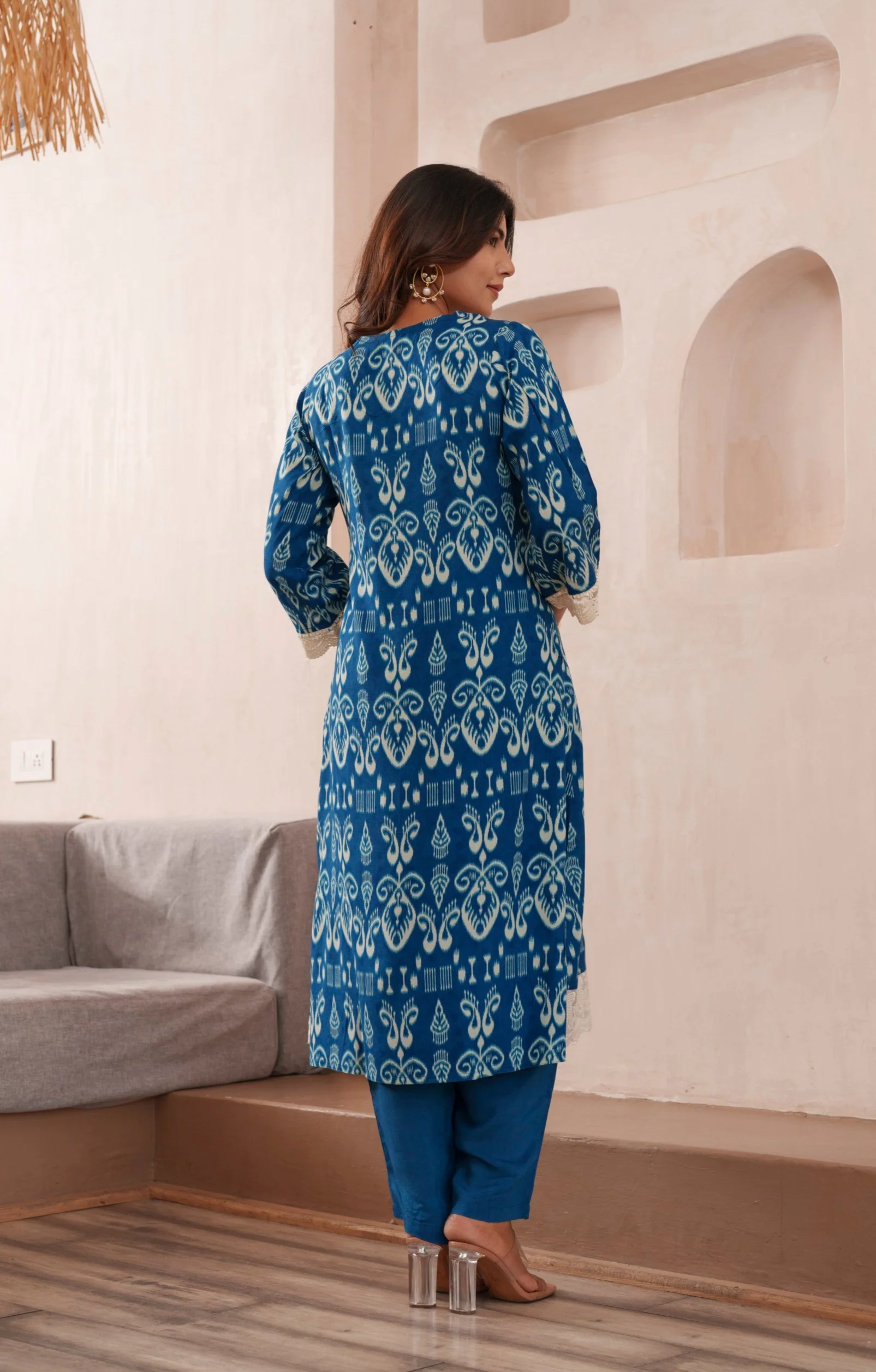 Tashvika Indigo Cotton Kurta Pant set - Image 6