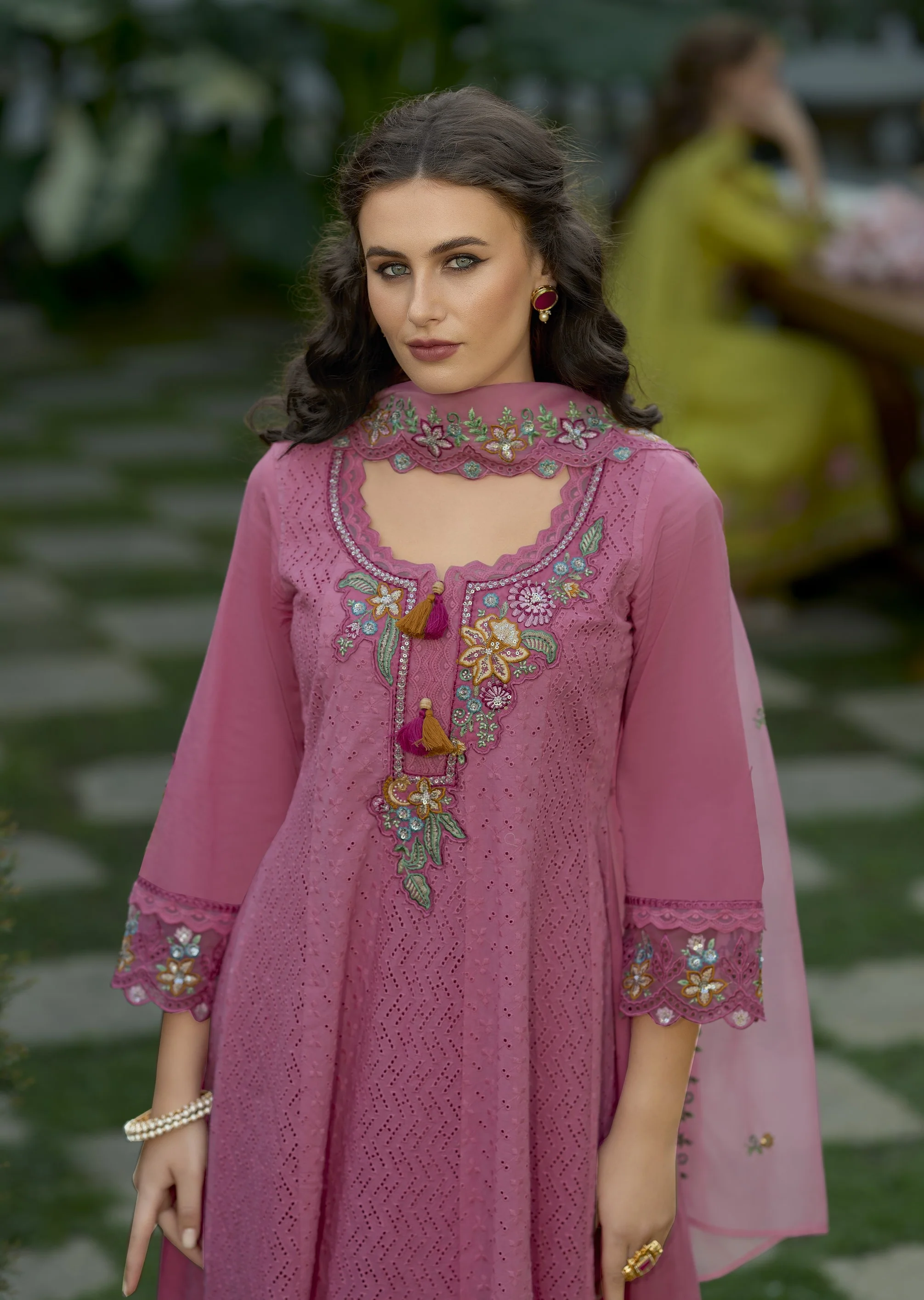 Raman Rose Schiffli Embroidery Lawn Full Work Suit Set - Image 2