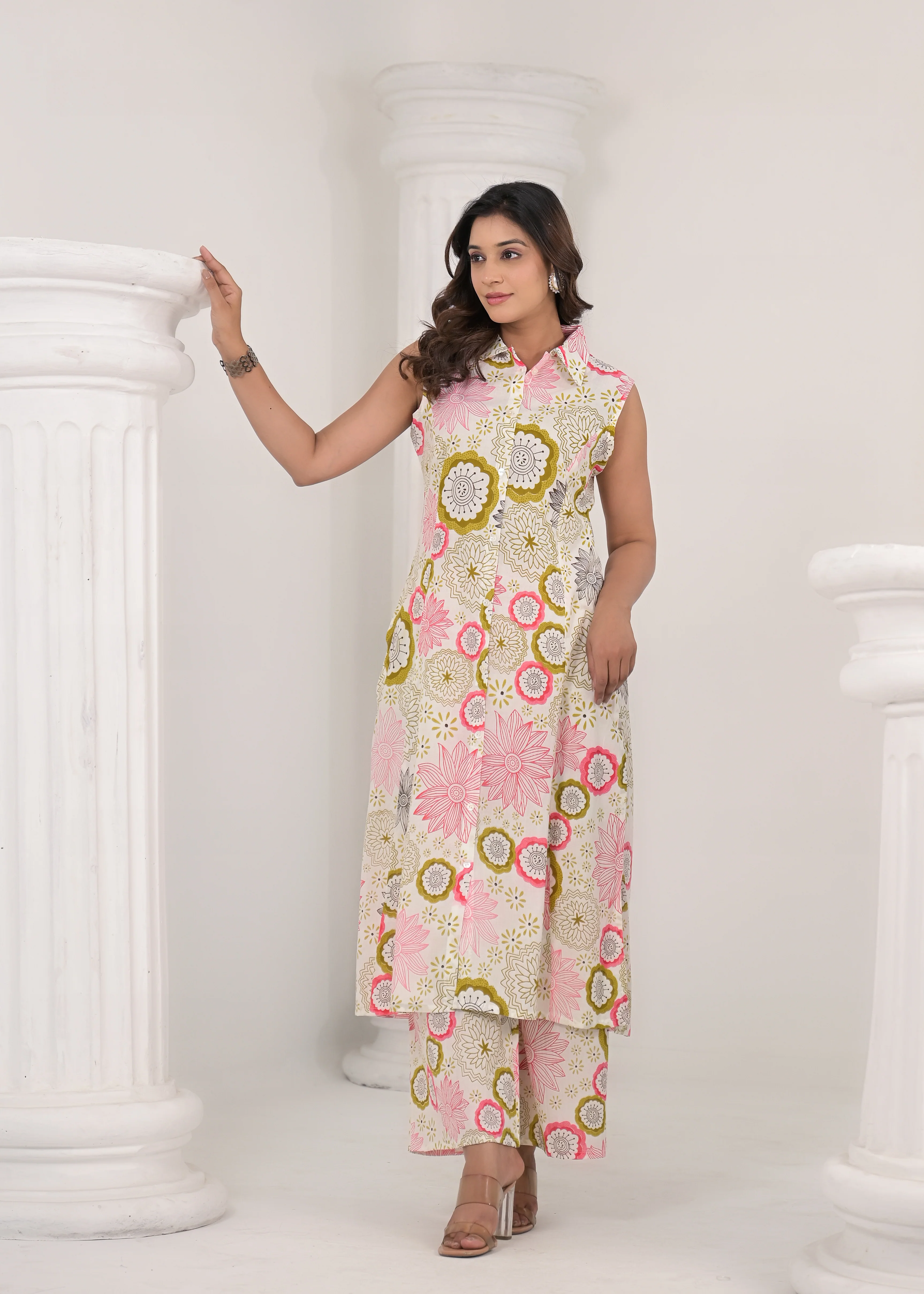 RAAGVI BLUSH PRINTED COTTON KURTA PANT SET - Image 5