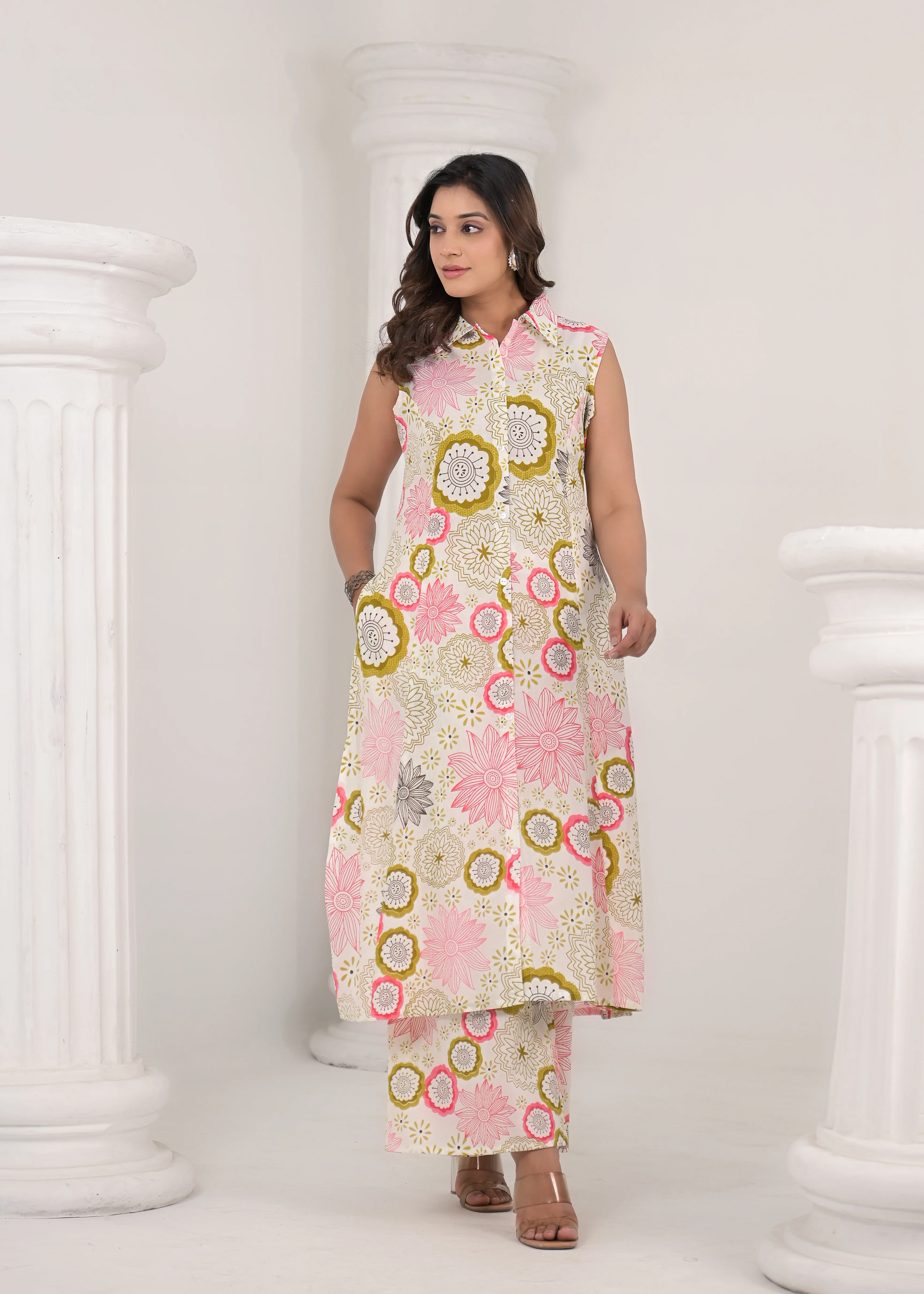 RAAGVI BLUSH PRINTED COTTON KURTA PANT SET - Image 6