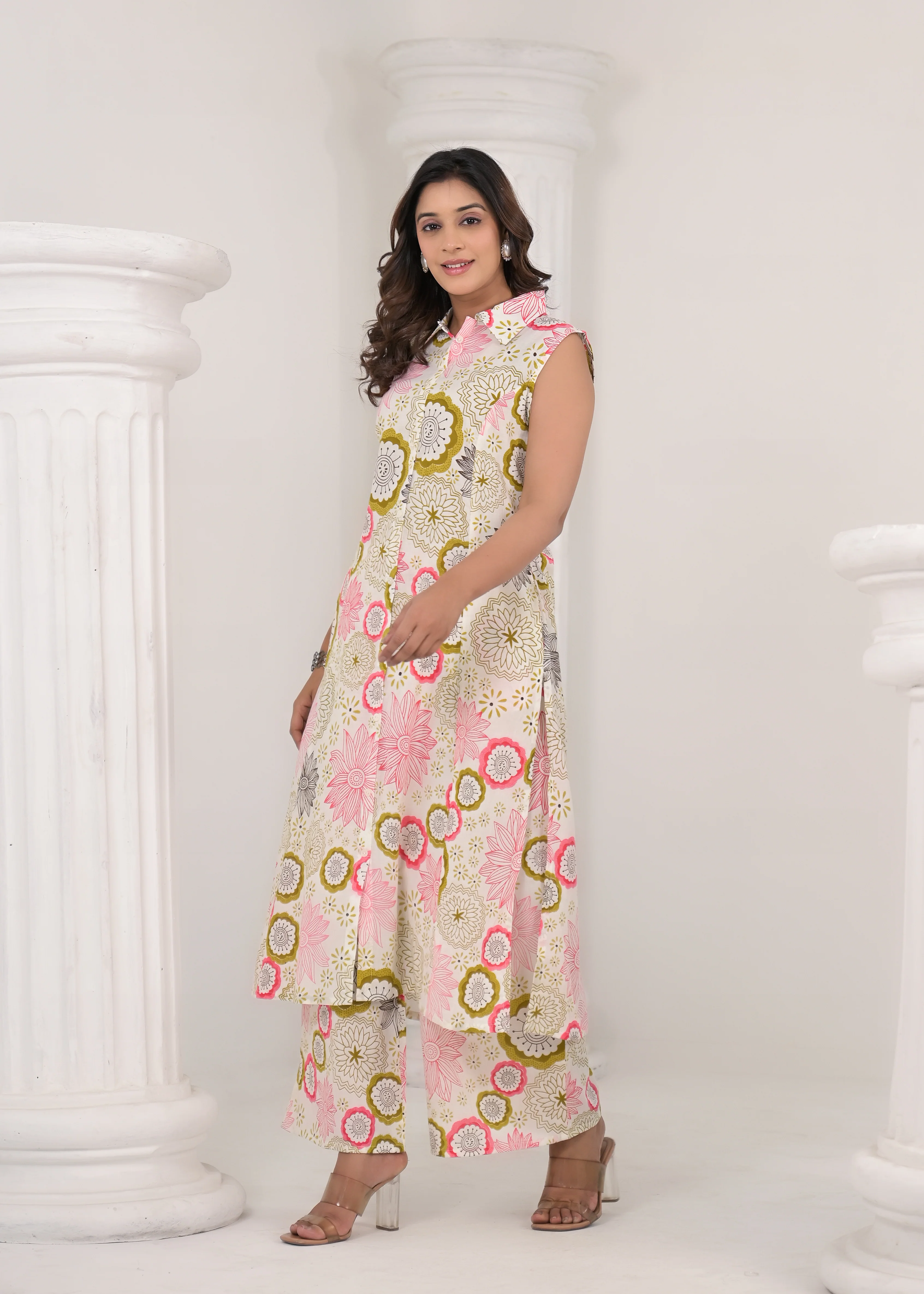 RAAGVI BLUSH PRINTED COTTON KURTA PANT SET - Image 7