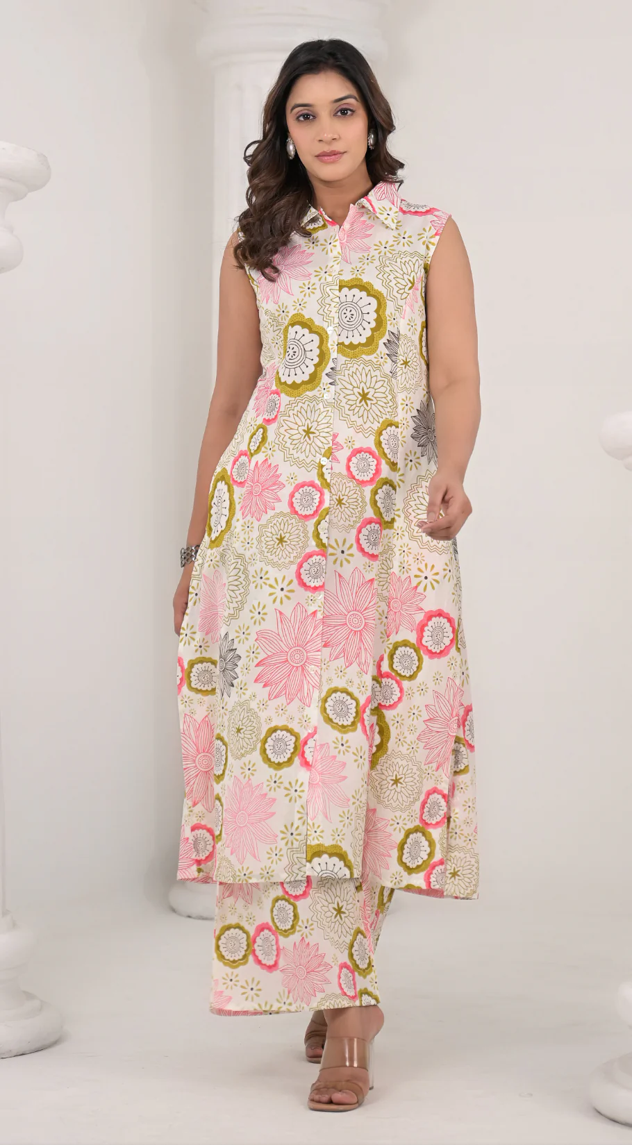 RAAGVI BLUSH PRINTED COTTON KURTA PANT SET - Image 8