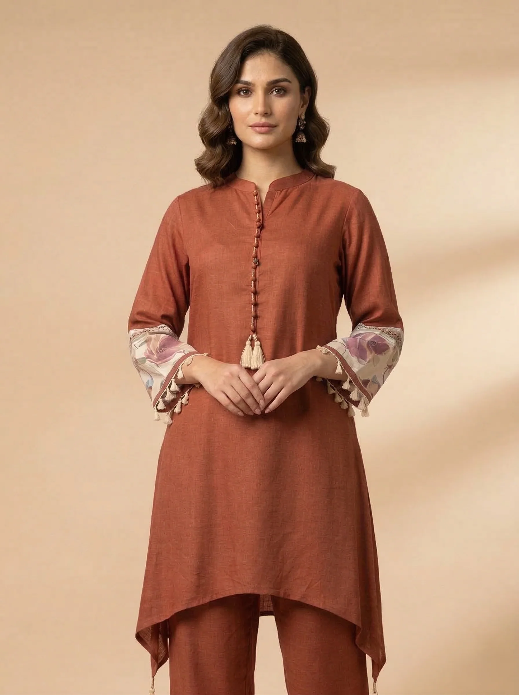 Prisha tangerine cotton co-ord set - Image 2