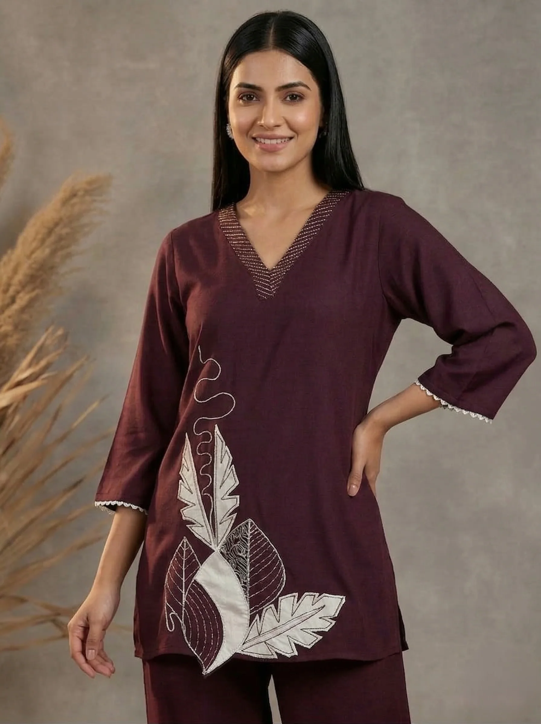 Prisha mulberry embroidery co-ord set - Image 2