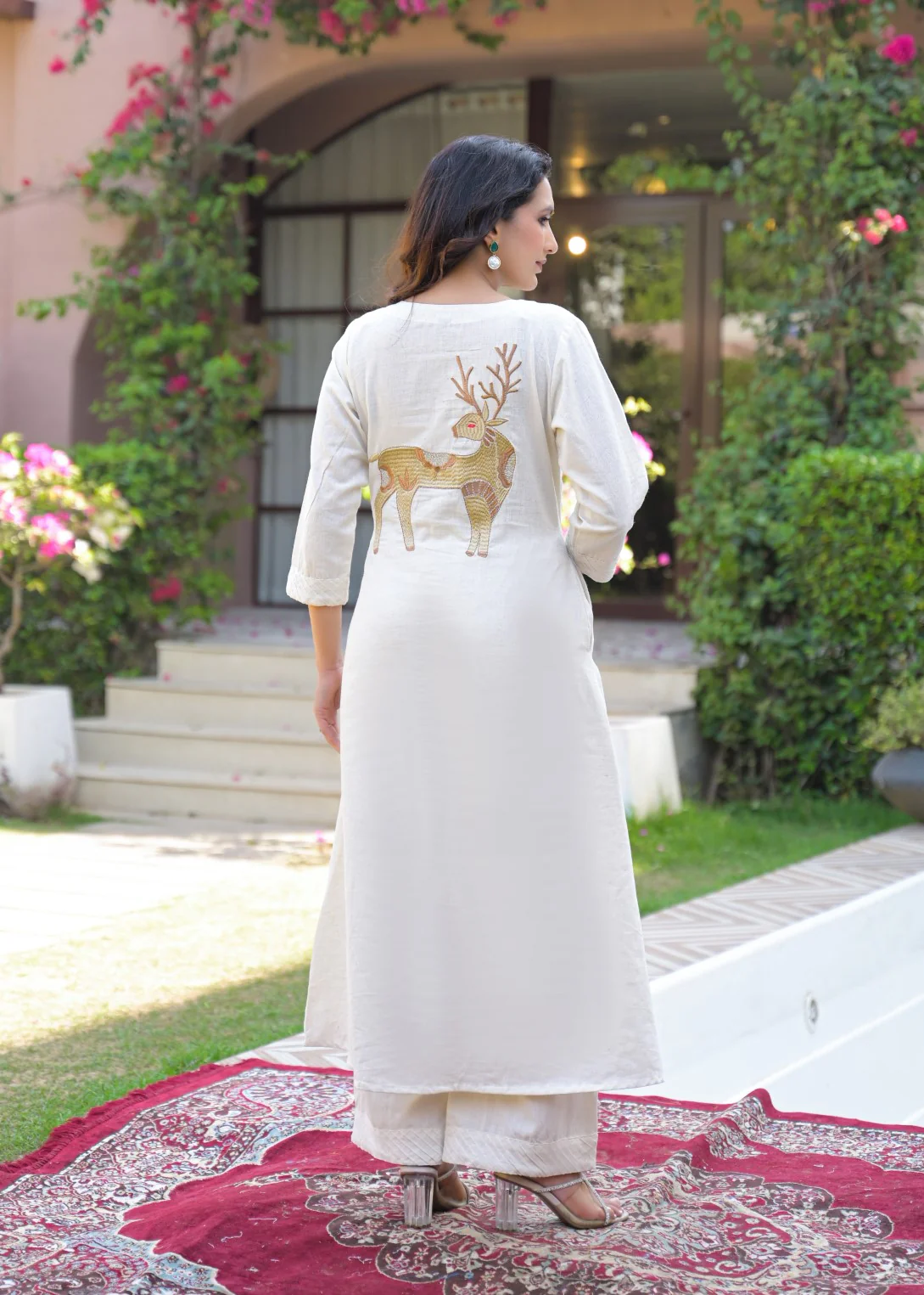 Mayri Angel embroidery cotton kurta pant set - Image 3