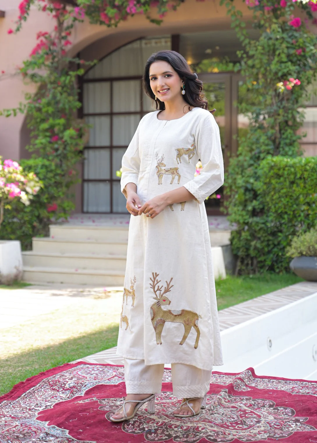 Mayri Angel embroidery cotton kurta pant set - Image 4