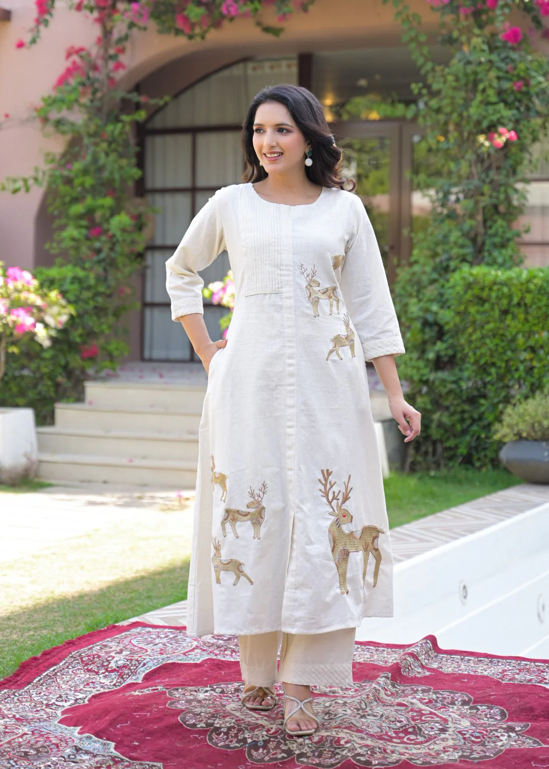 Mayri Angel embroidery cotton kurta pant set - Image 8