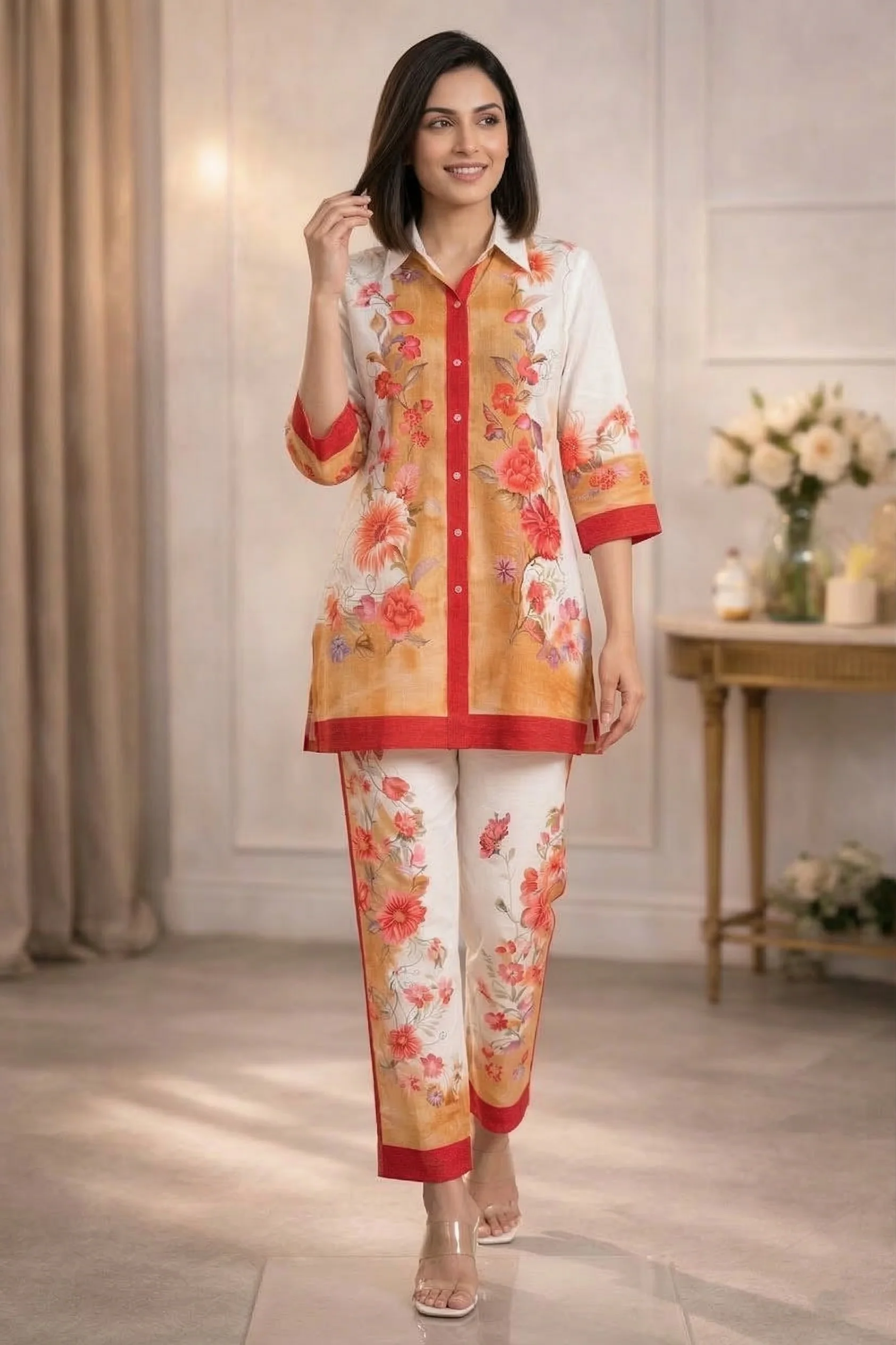 Akshara sand printed co-ord set - Image 3
