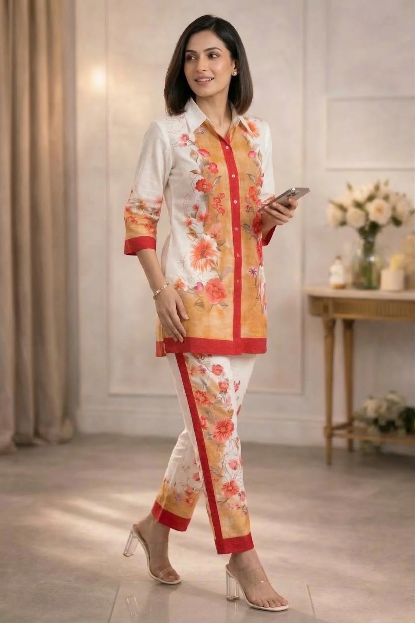 Akshara sand printed co-ord set - Image 4