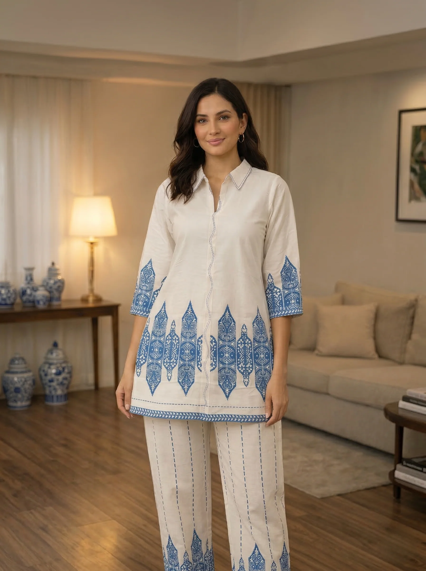 Akshara merino printed co-ord set - Image 3
