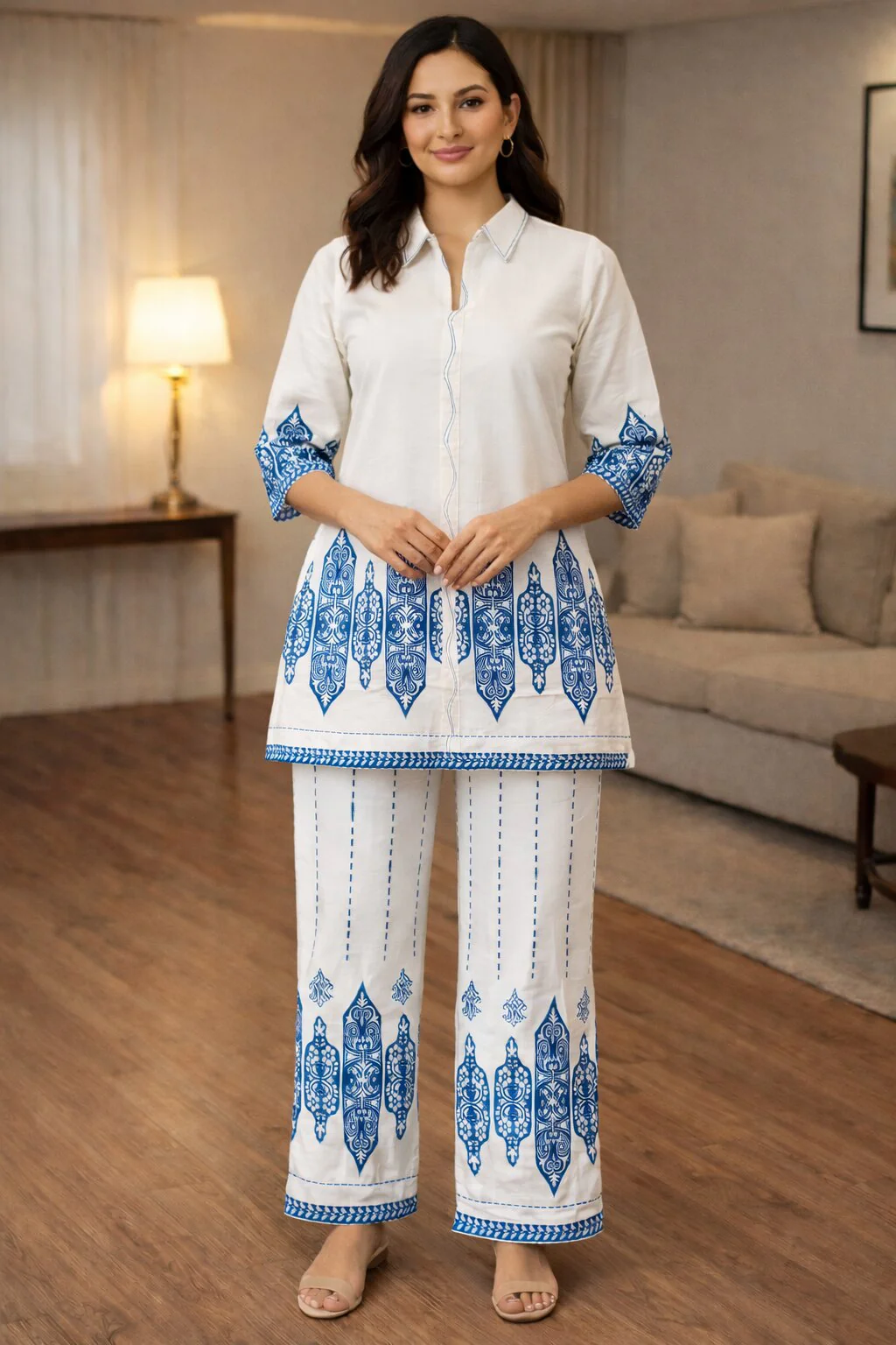 Akshara merino printed co-ord set - Image 4