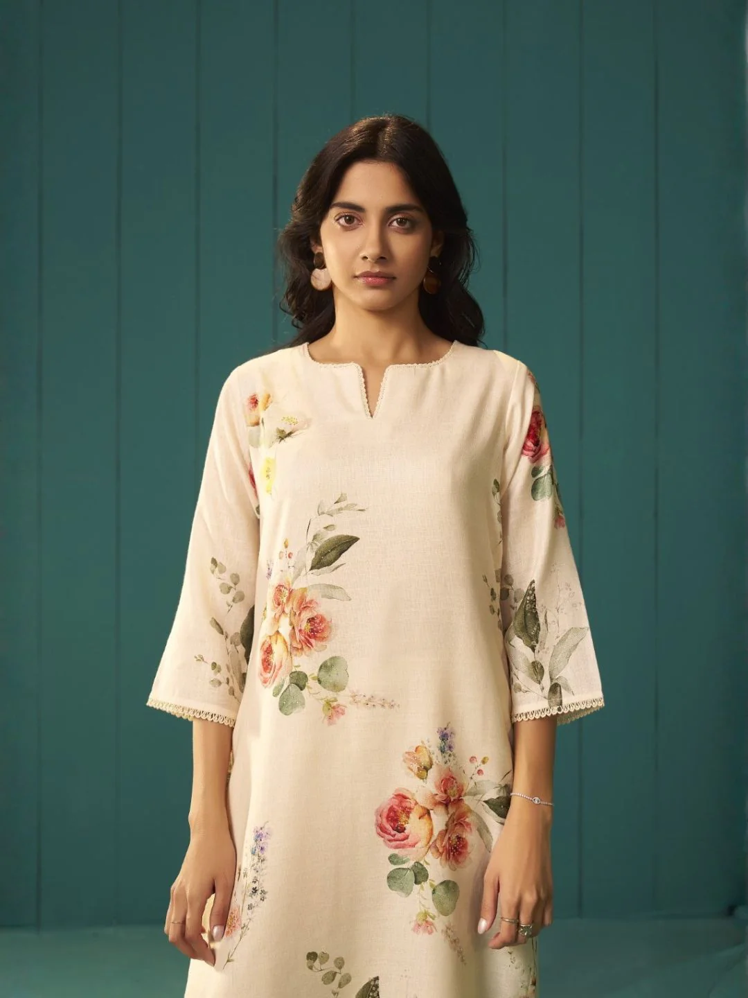 Itrh merino floral cotton linen suit set - Image 3