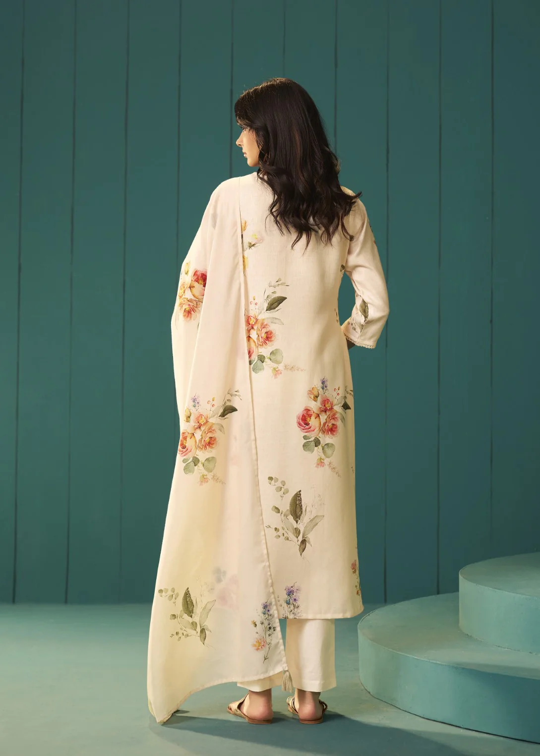 Itrh merino floral cotton linen suit set - Image 5