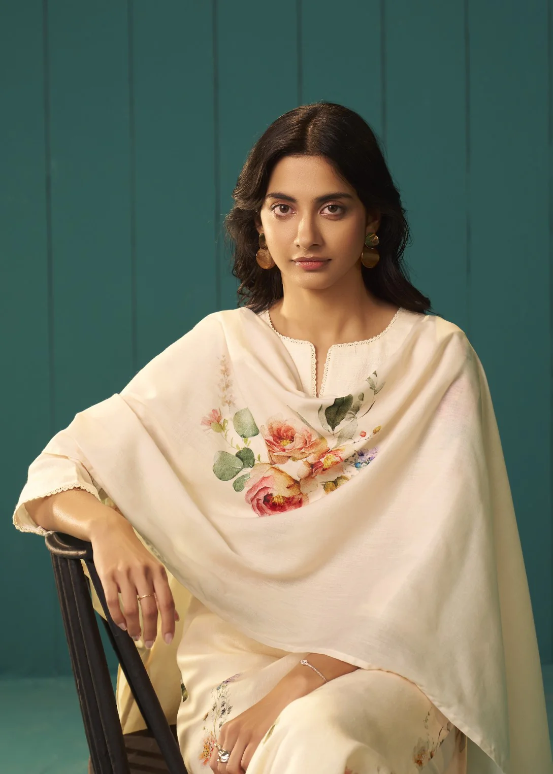 Itrh merino floral cotton linen suit set - Image 7