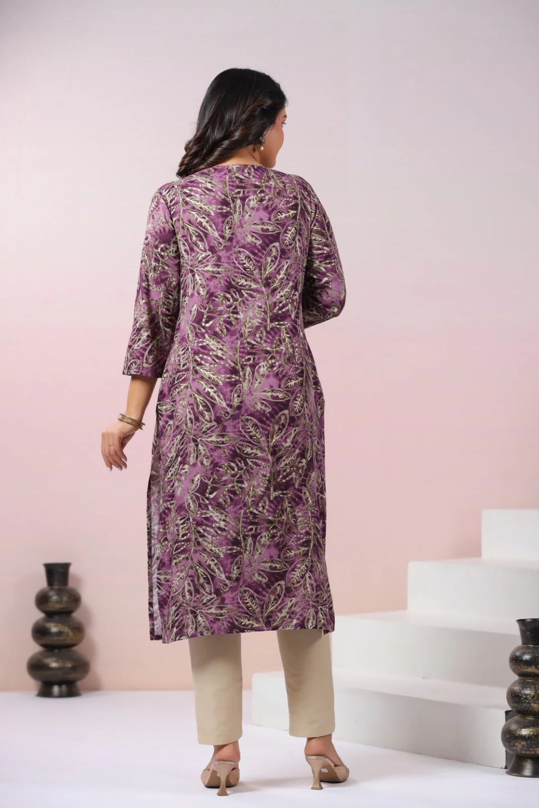 Varisha Mauve Printed Kurti - Image 3