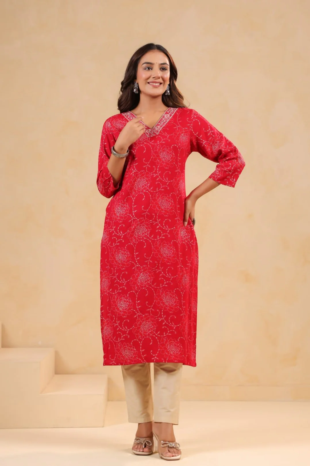 Varisha Cardinal Printed Kurti - Image 3