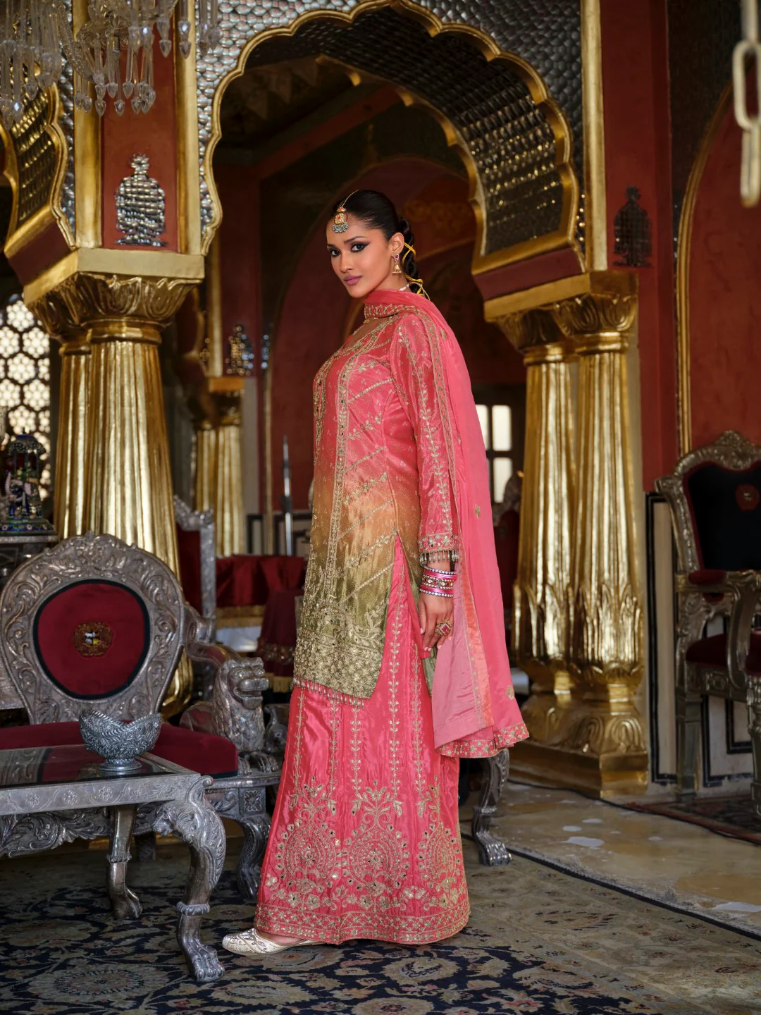 Ragini rose full work suit set - Image 4
