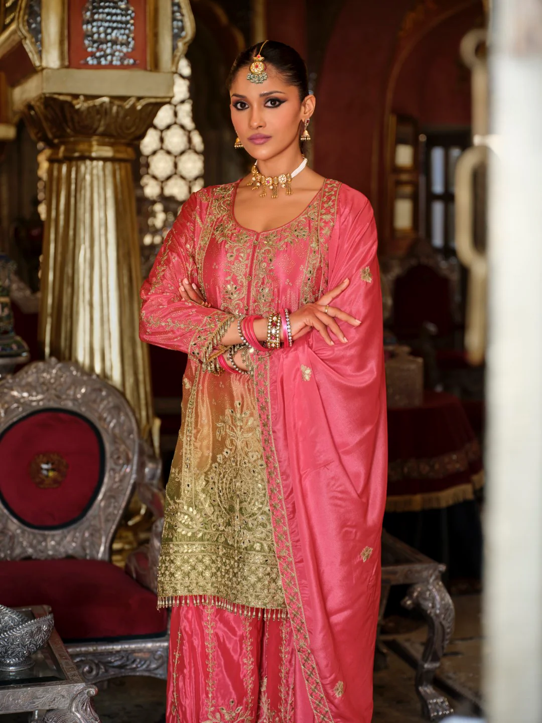 Ragini rose full work suit set - Image 7