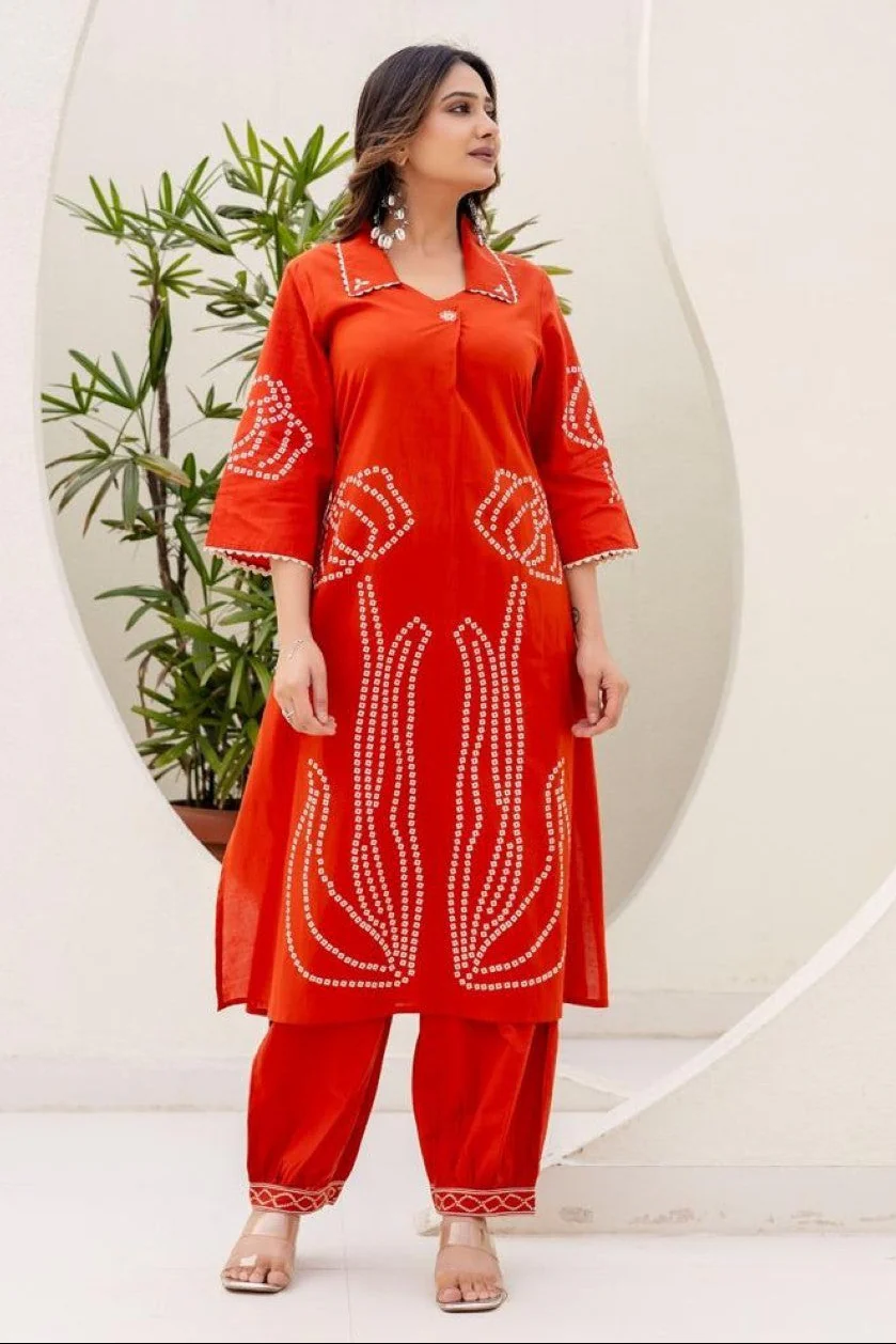 Girnar Apricot Cotton suit set - Image 10