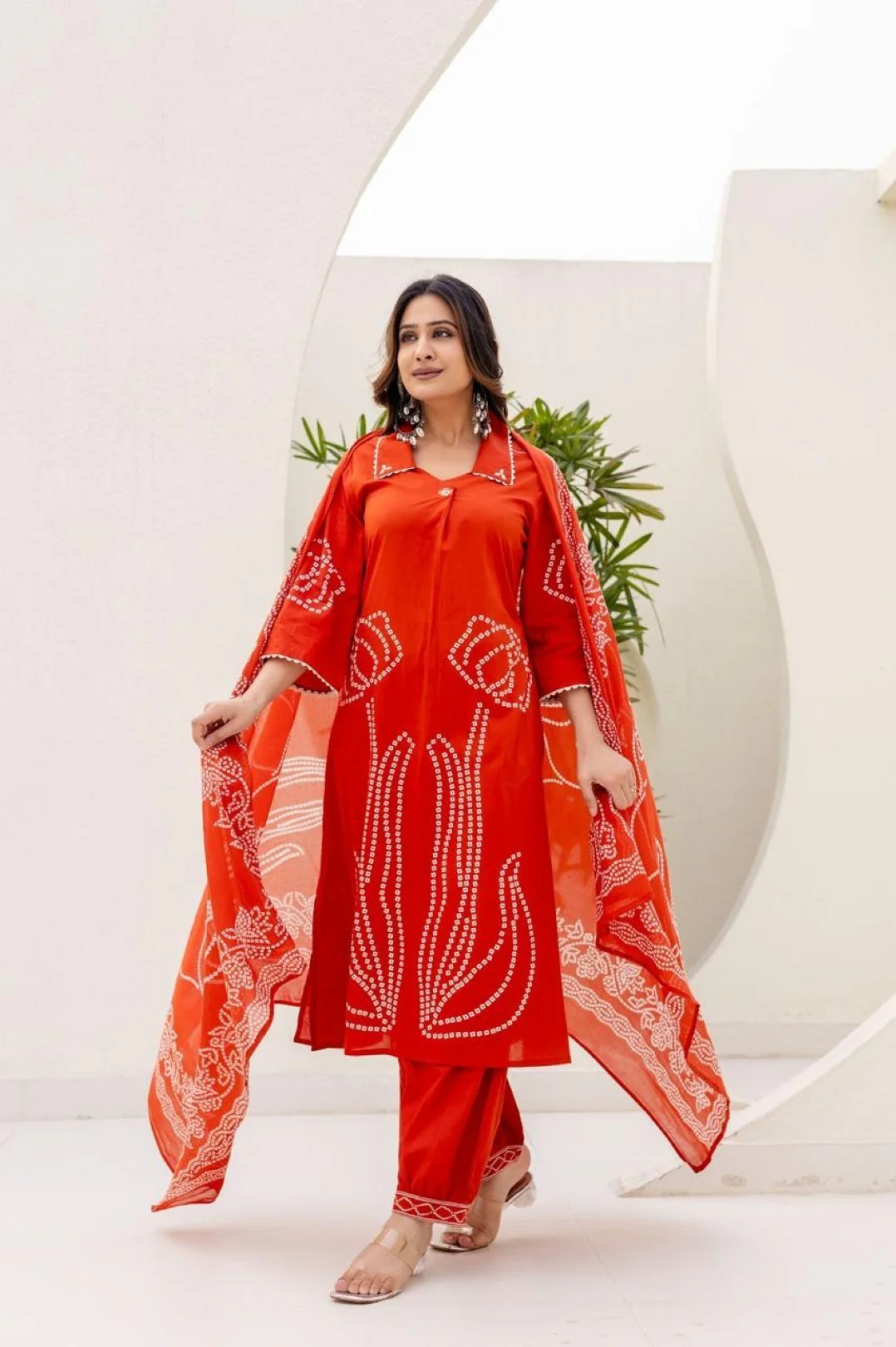Girnar Apricot Cotton suit set - Image 9