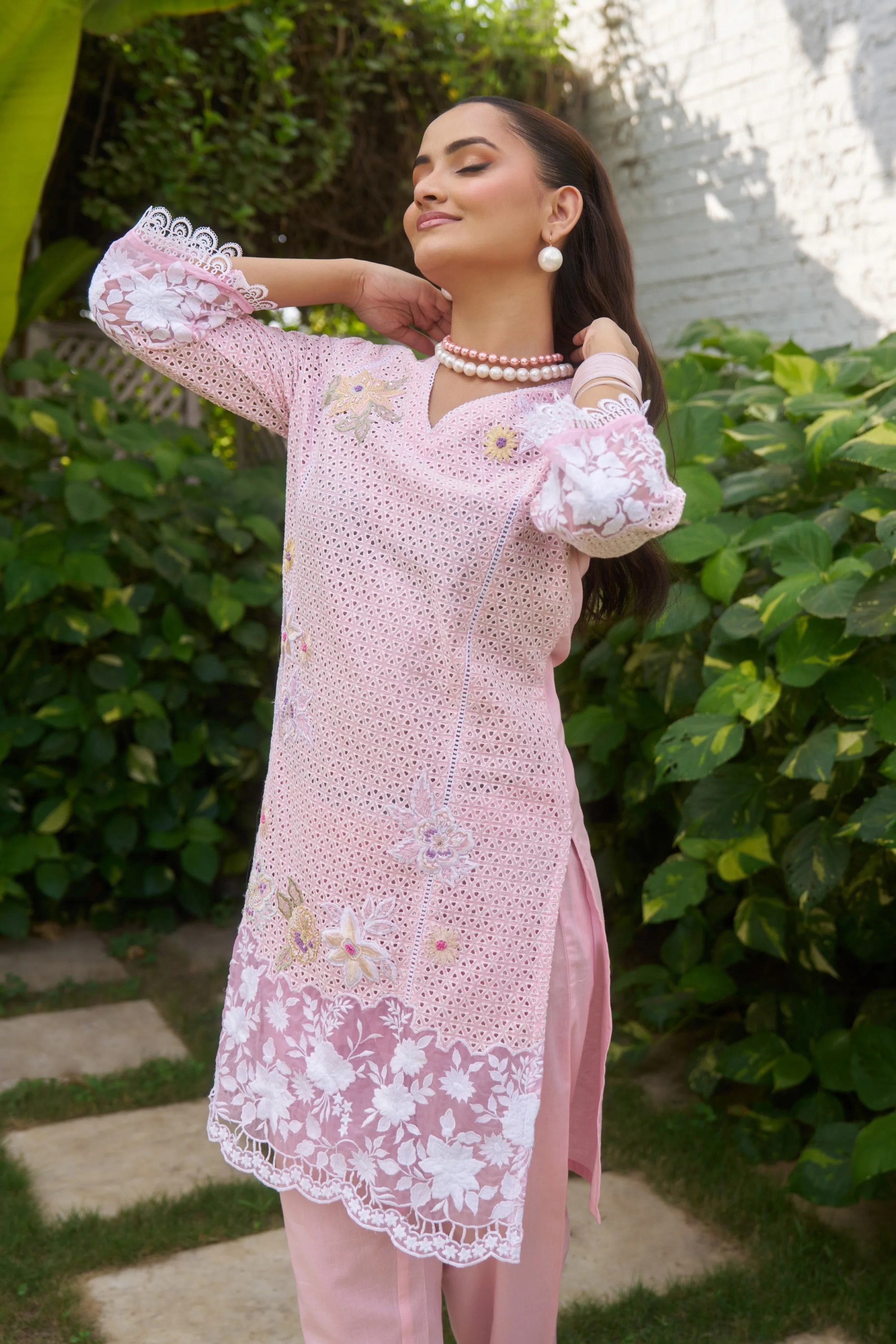 Anumeha Cerise Embroidered Co-ord Set - Image 2