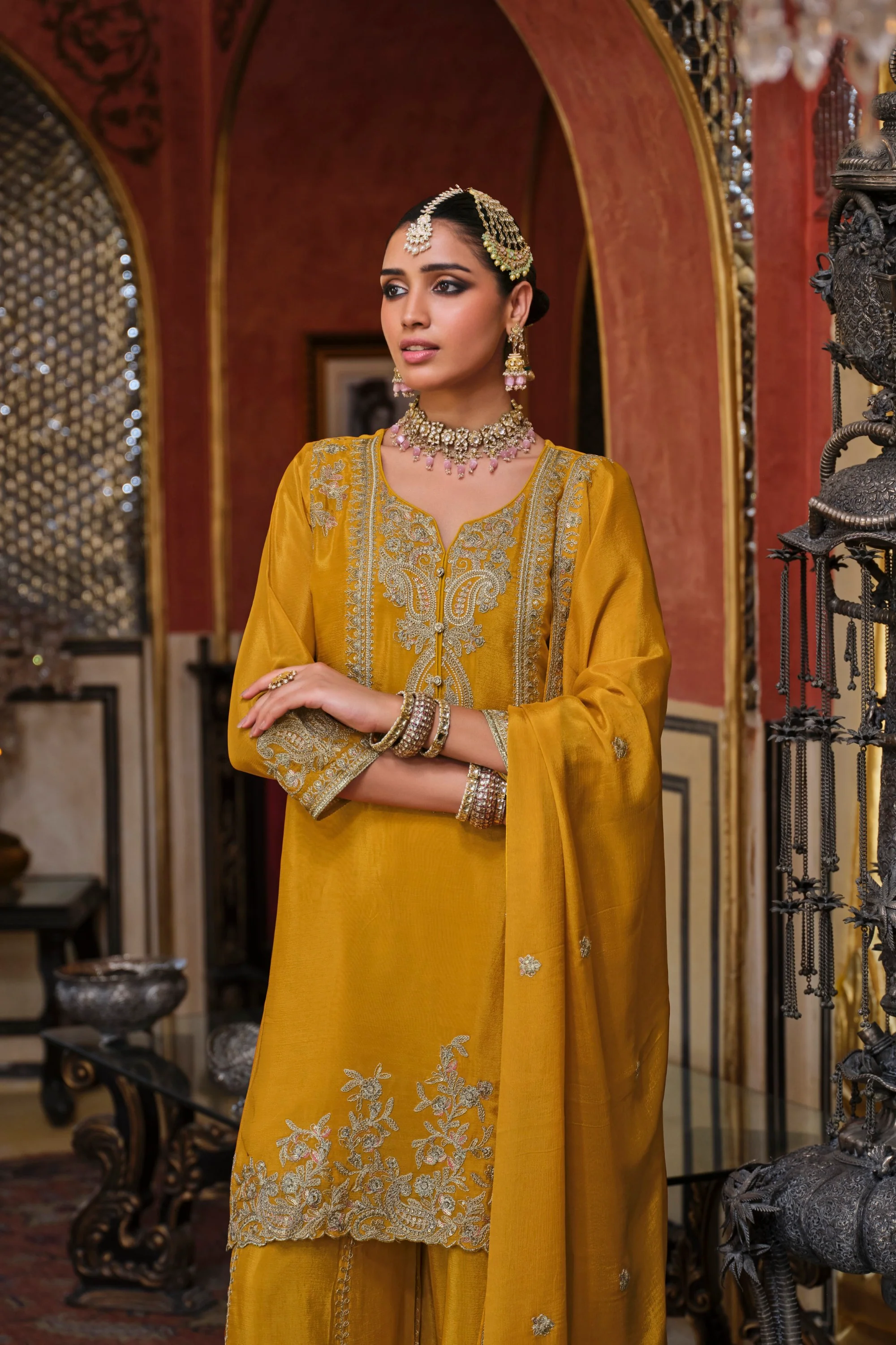 Gunja Amber Full Work Heavy Gharara Set - Image 4