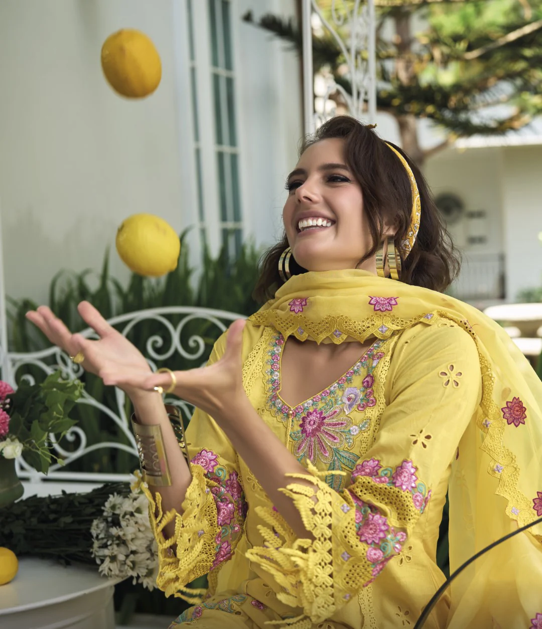 Nayla Lime embroidery Premium Lawn Suit Set - Image 4