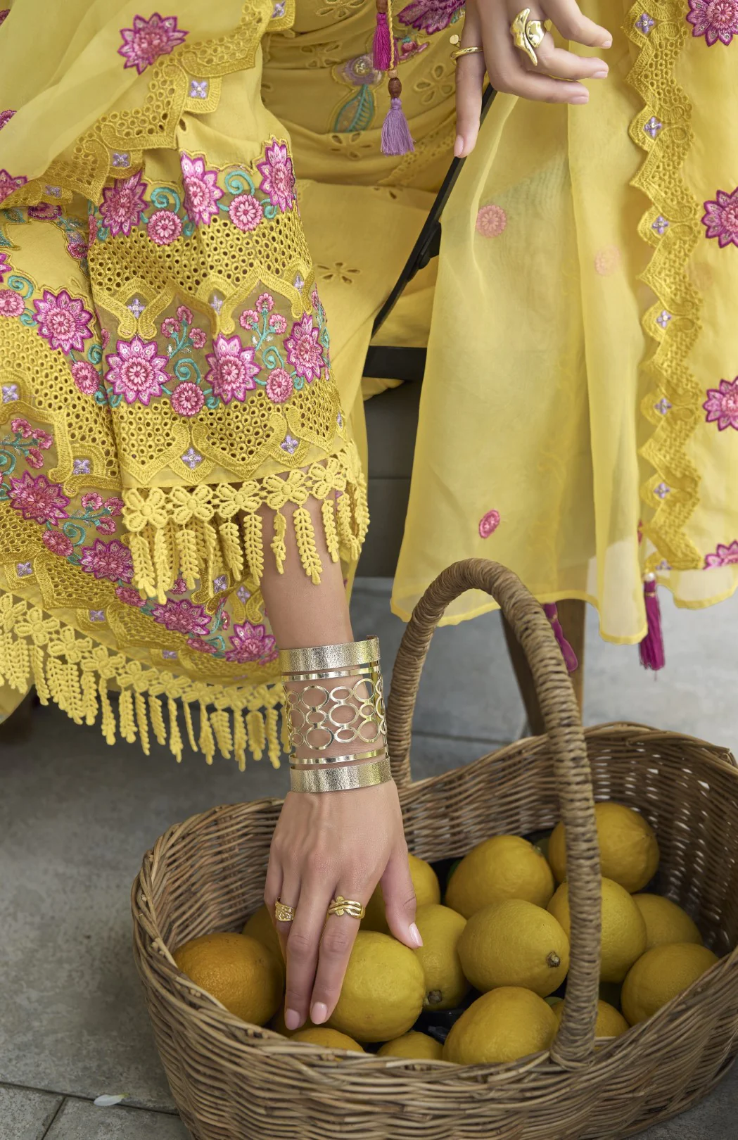 Nayla Lime embroidery Premium Lawn Suit Set - Image 6
