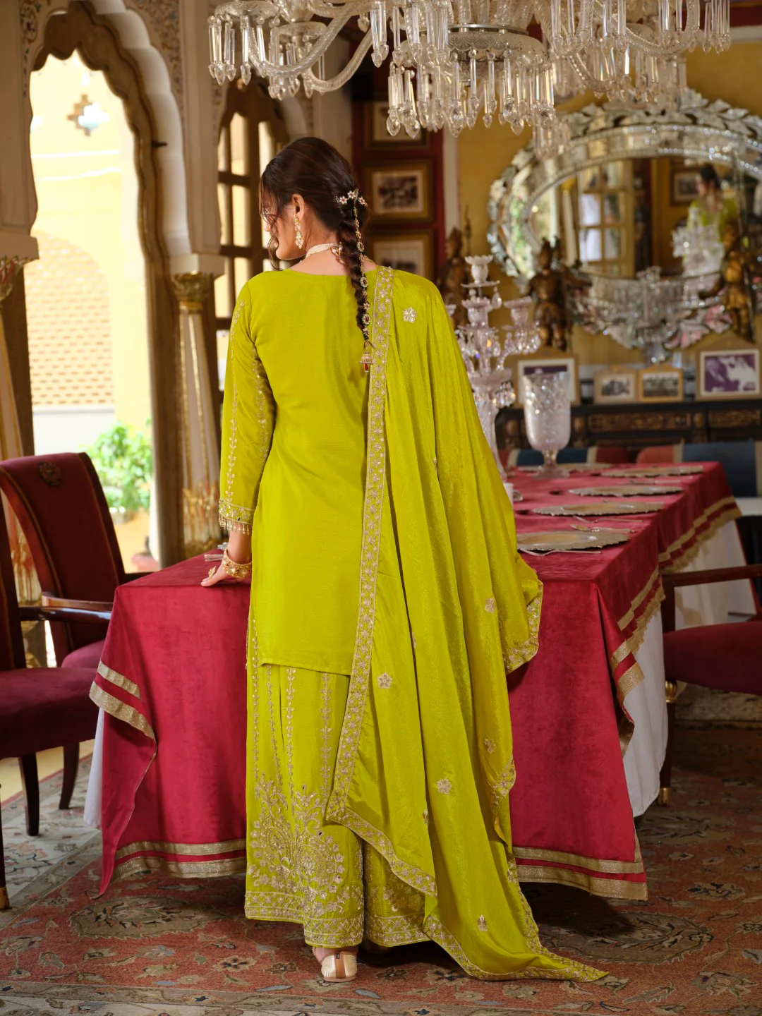 Sambhav fern full work sharara suit set - Image 3