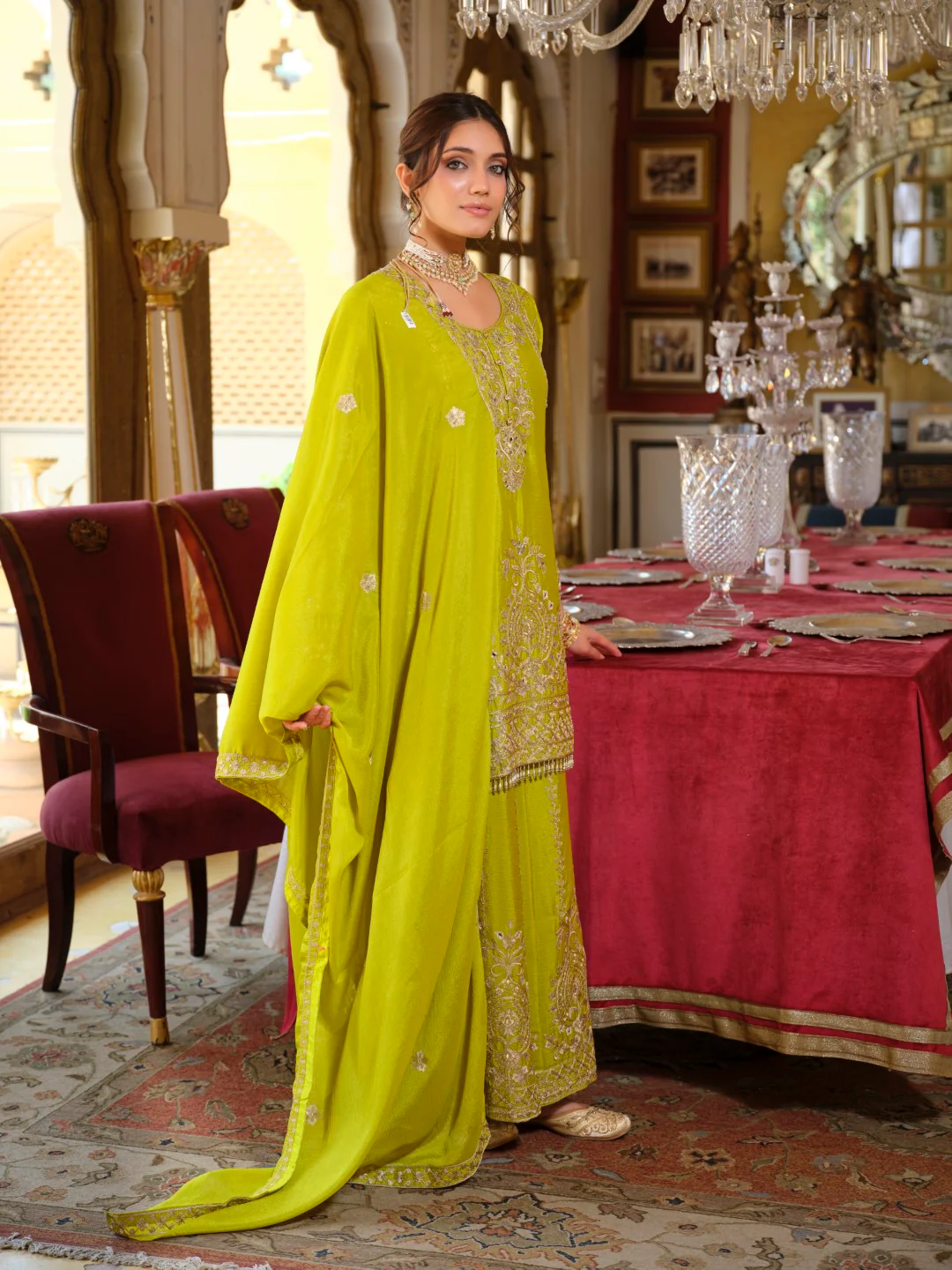 Sambhav fern full work sharara suit set - Image 4