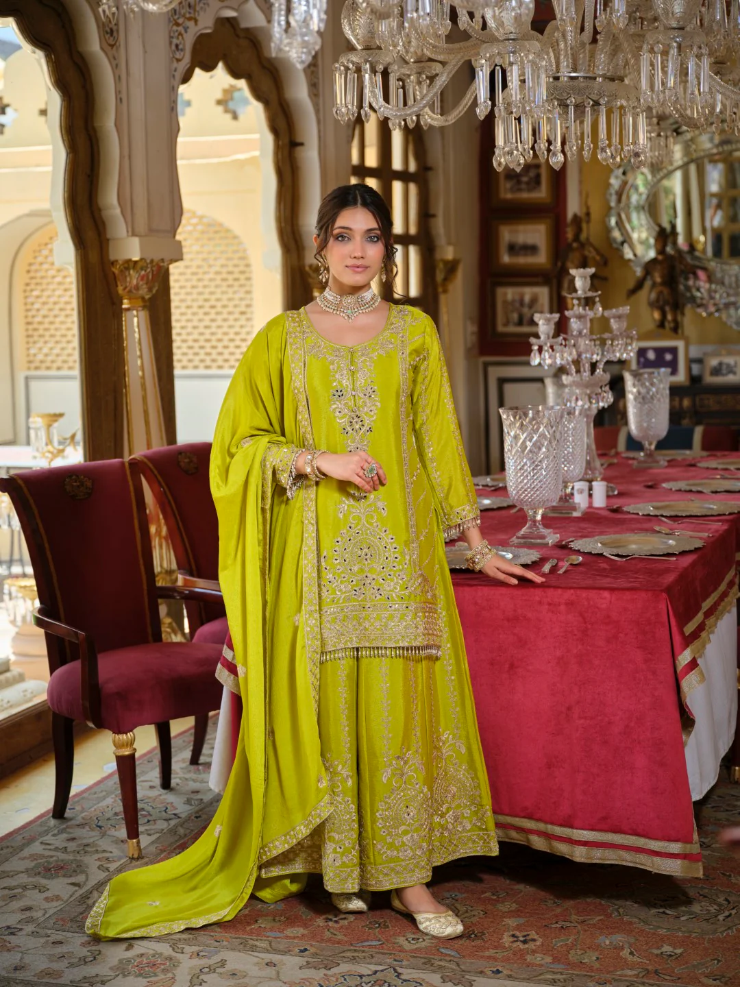 Sambhav fern full work sharara suit set - Image 5